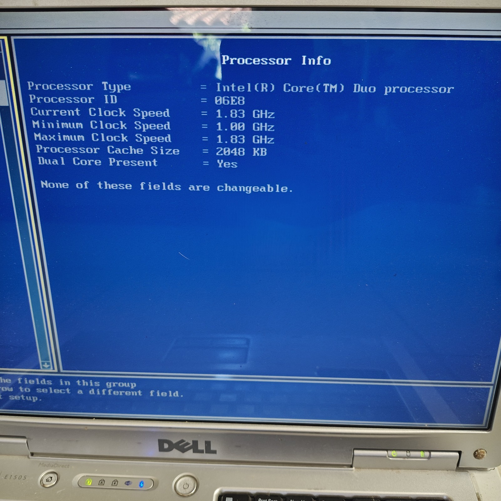 Dell Inspiron E1505 15.4″ Laptop – NO HDD/1GB RAM – Intel Core Duo #3925