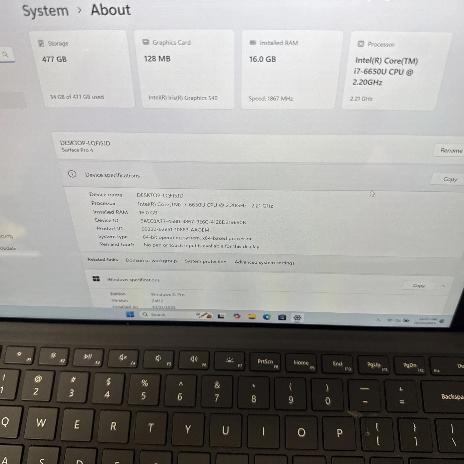 Microsoft Surface Pro 4 12.3″ 512GB 16GB Inte i7-6650U CPU 2.2GHz TOUCH DOESN’T