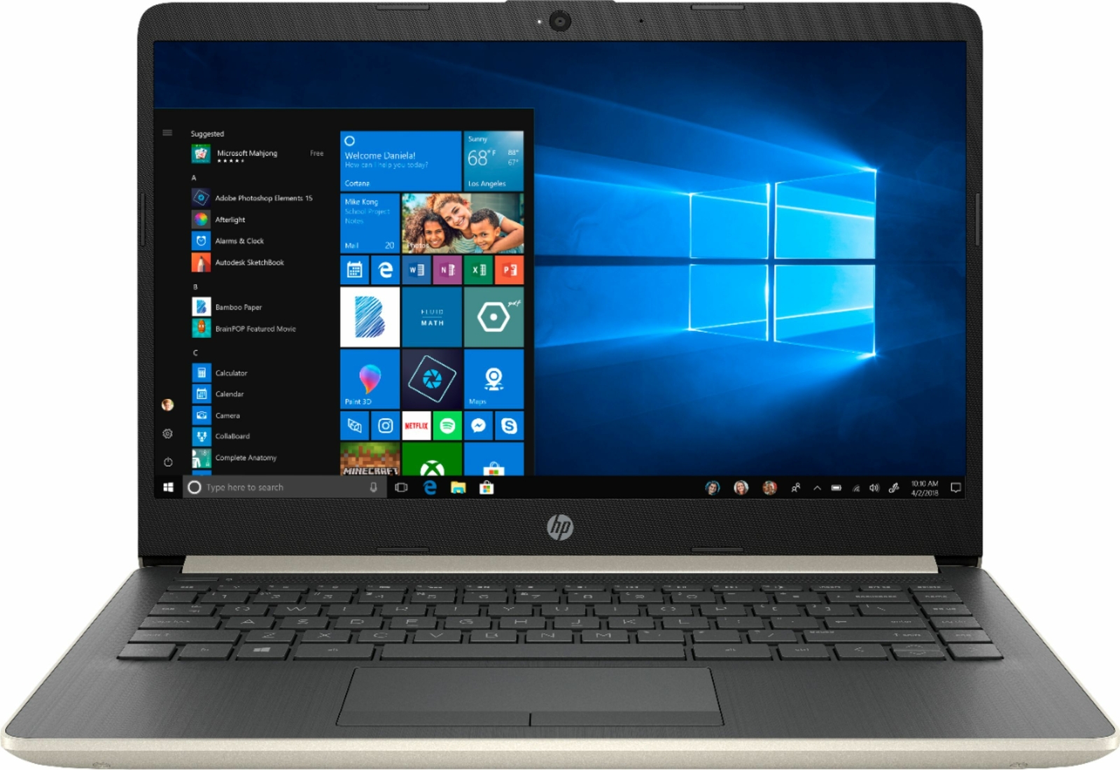 HP 14″ Laptop Intel Core i3 4GB Memory 128GB Solid State Drive Ash Silver 14-CF0