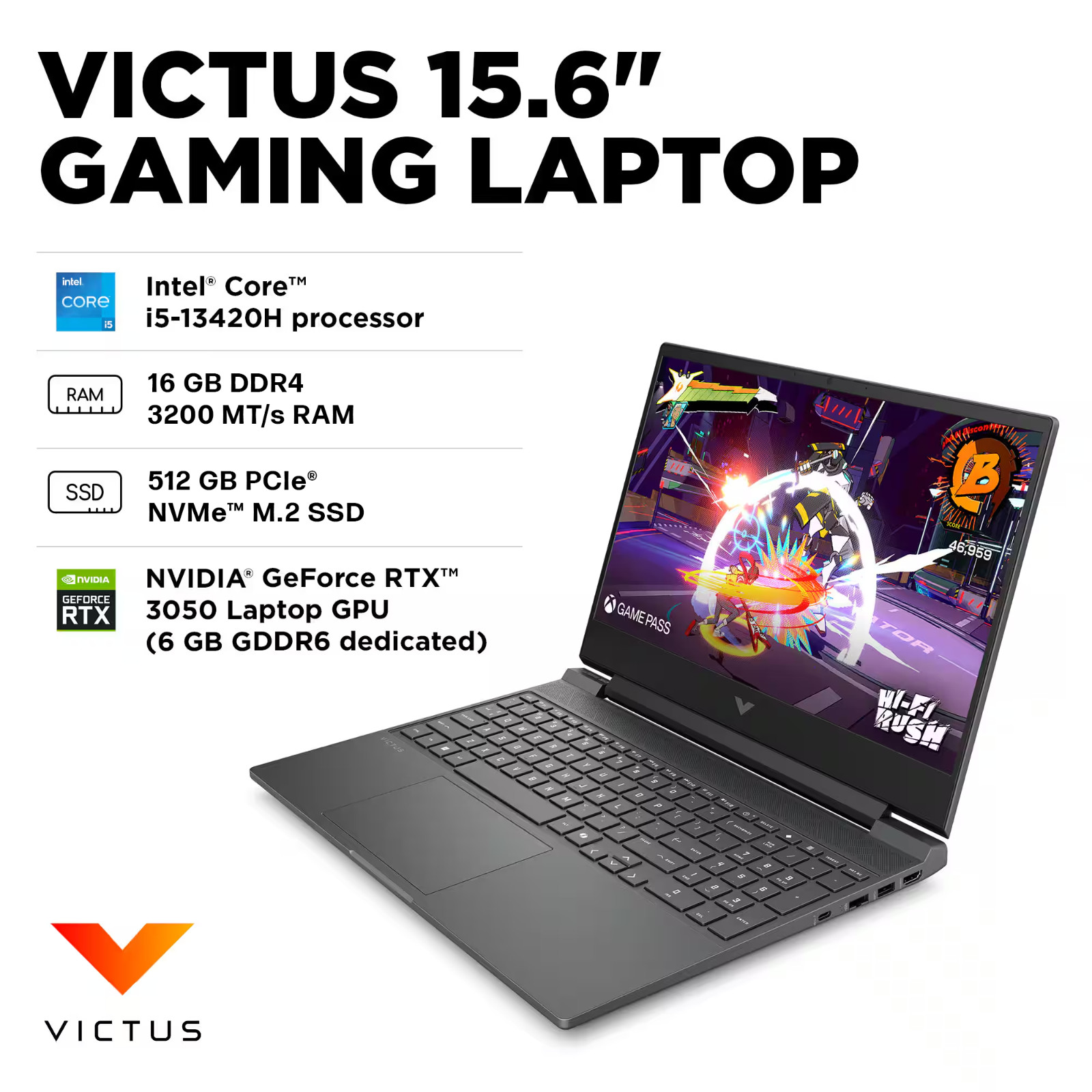 2026 HP Victus Gaming Laptop 15.6″ Intel i5-13420H RTX 3050 16GB RAM 512GB SSD
