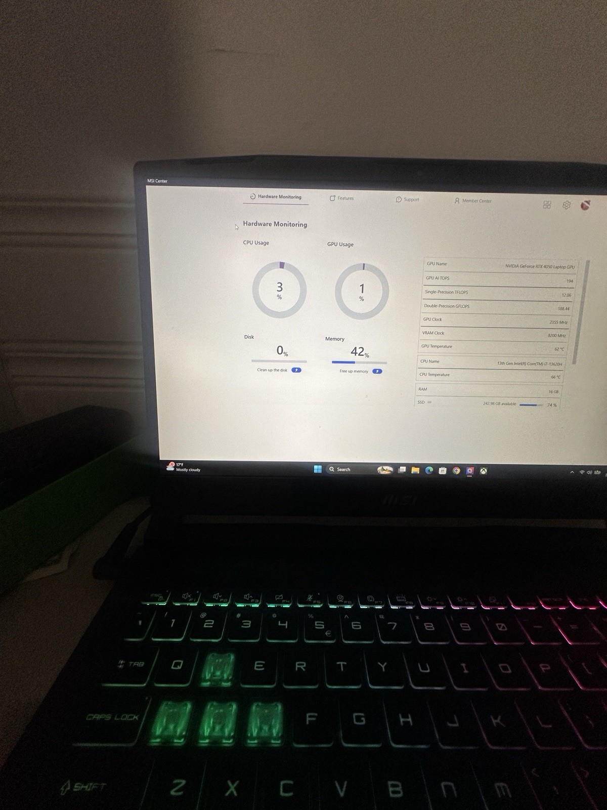 MSI B13VEK-1675US Katana 15 15.6″ FHD i7-13620H 2.4GHz NVIDIA GeForce RTX 4050