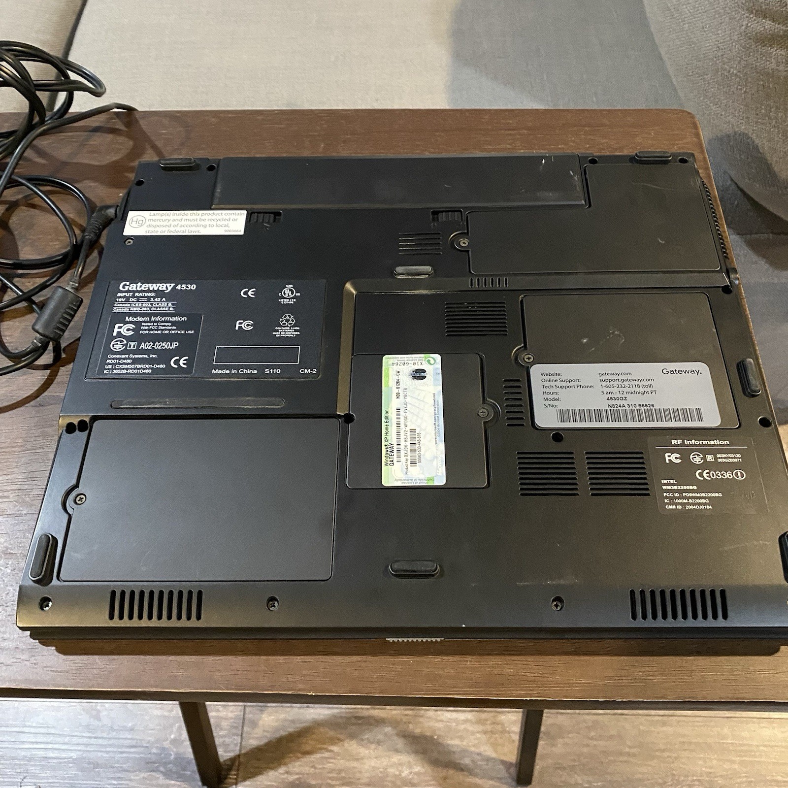 Gateway Laptop4530GZ Pentium M @1.6MHz 480MB RAM – Windows XP Installed