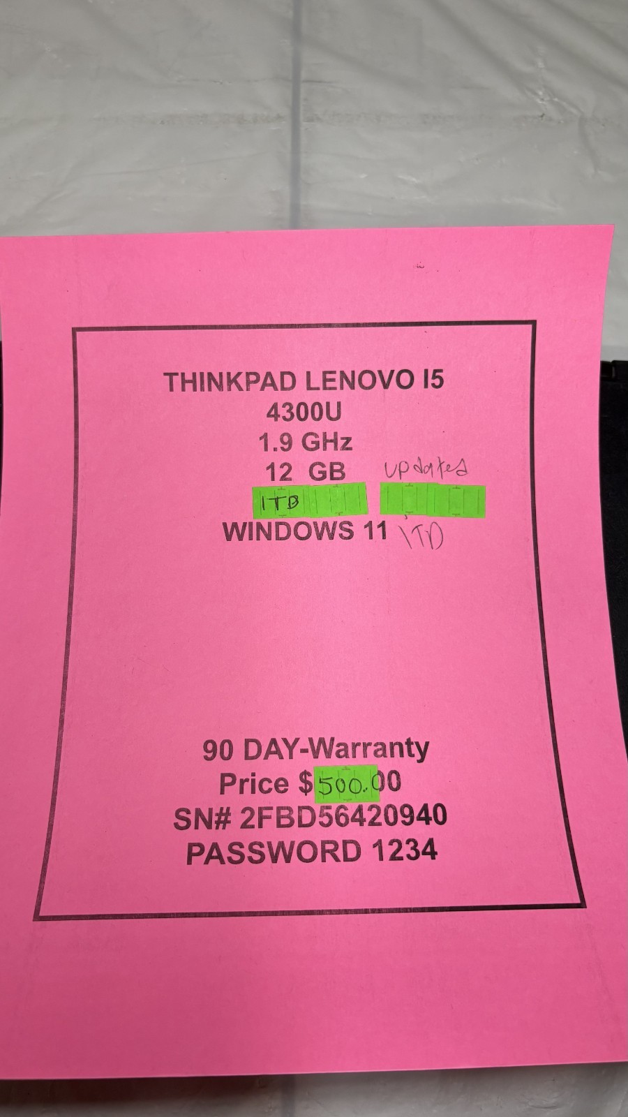 Lenovo ThinkPad T440 i5-4300U 12GB 1TB SSD Win 11 Laptop