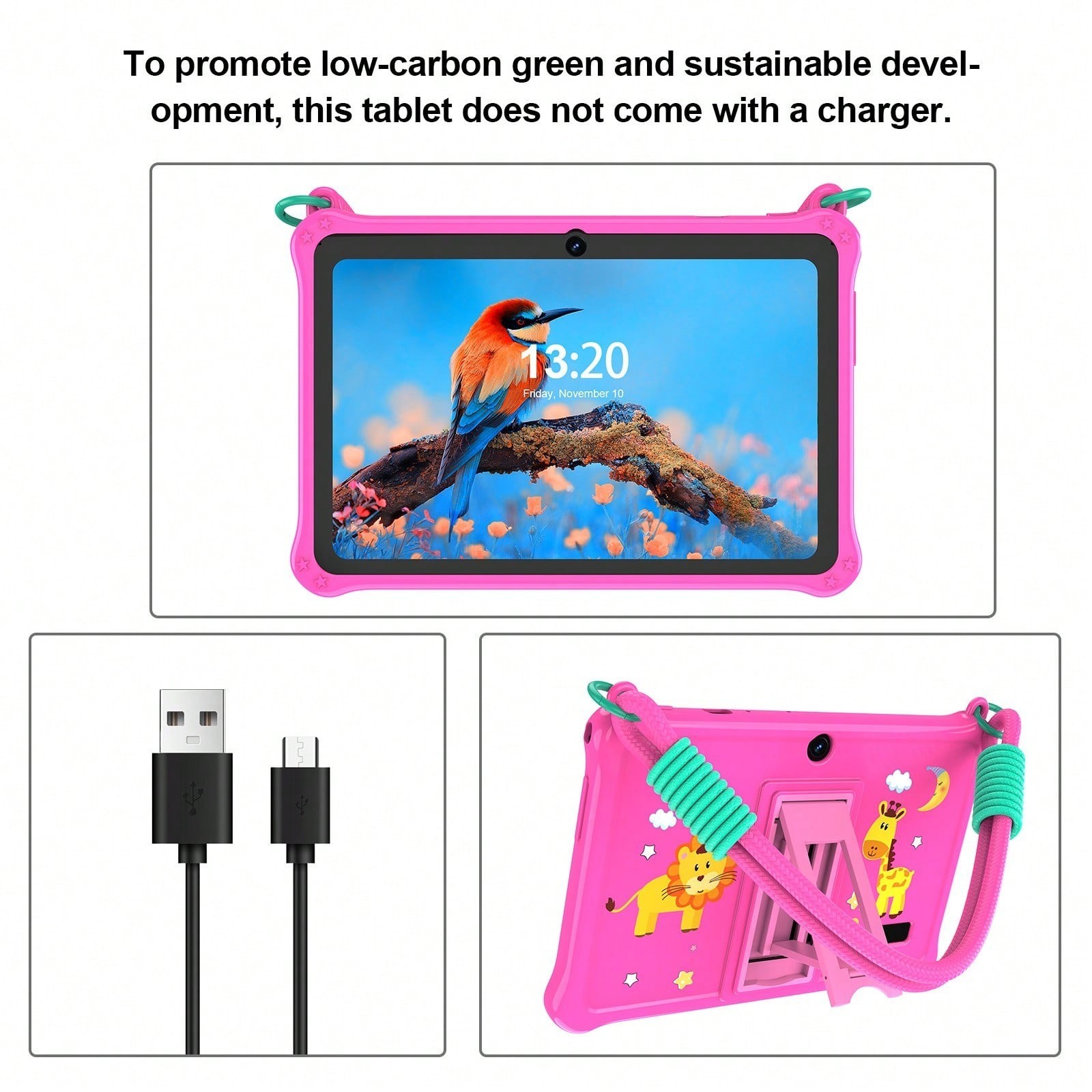 7 Inch Kids Tablet Android 13 2GB RAM 32GB ROM With Parental Control And Case