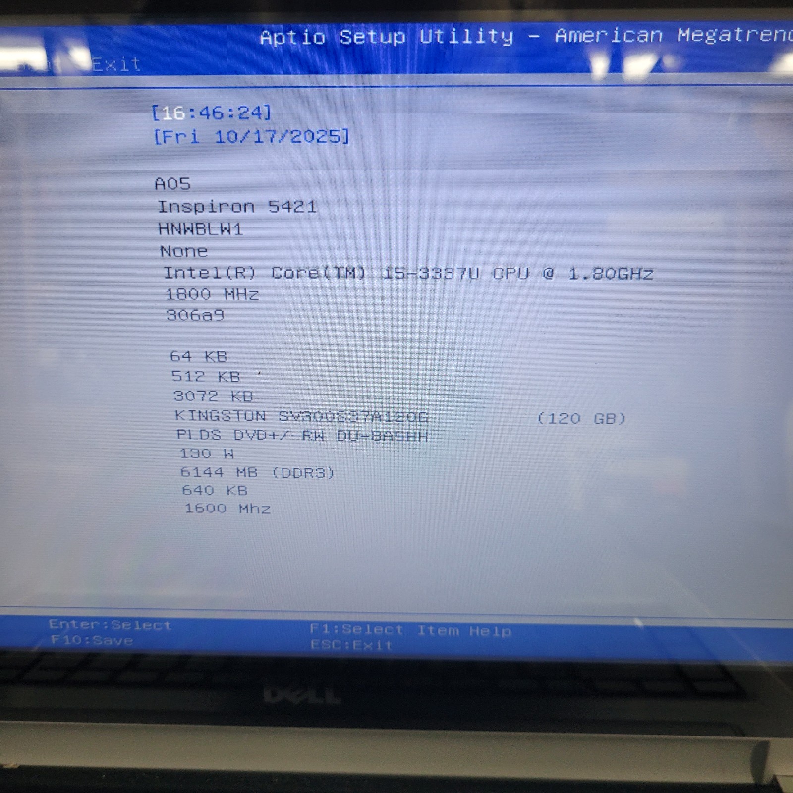 DELL INSPIRON 5421 LAPTOP i5-3337u @1.80 GHz 6 GB RAM 120 GB SSD Windows 10/11