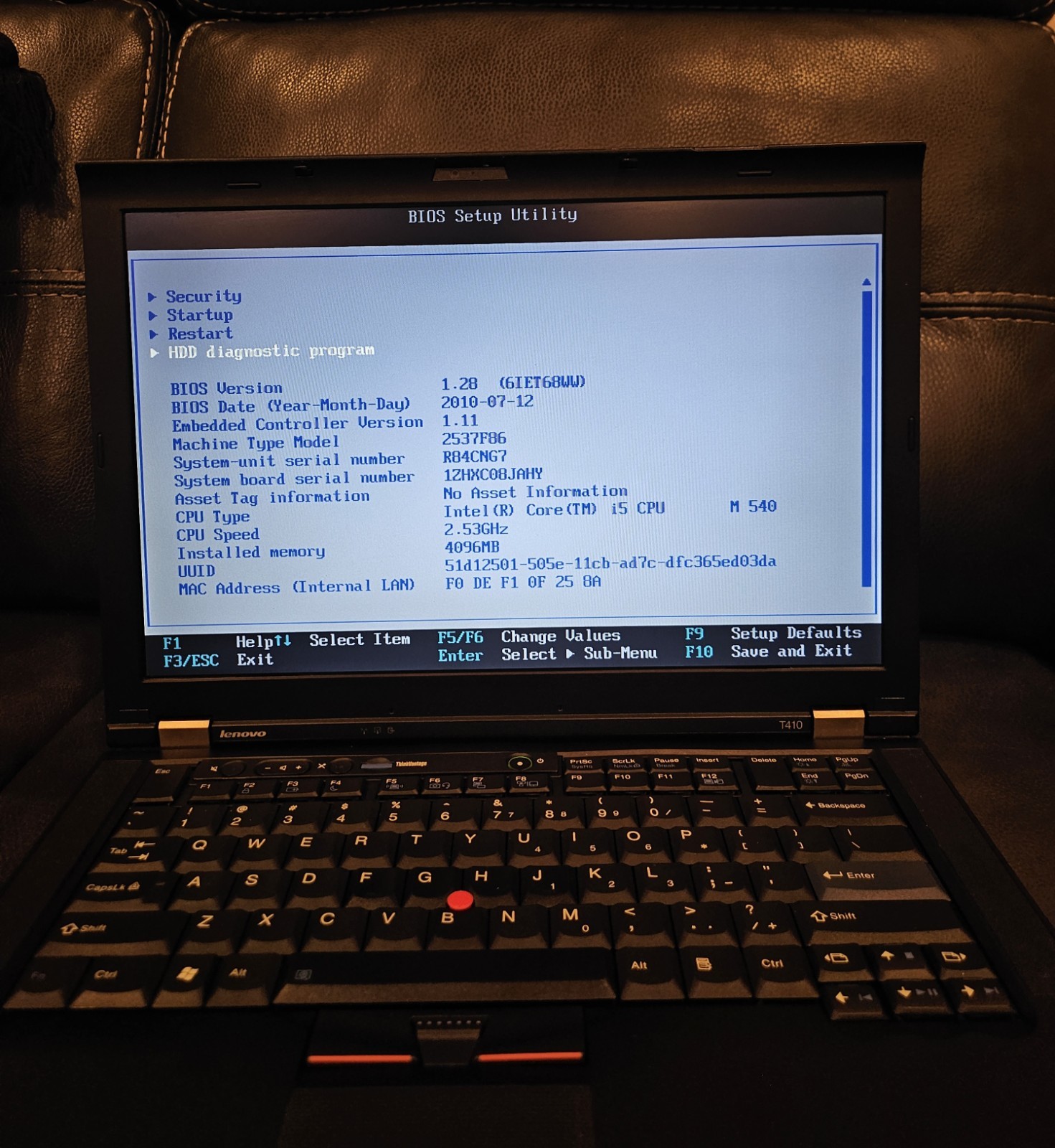 Lenovo ThinkPad T410 Laptop Intel I5-M520, 2.40GHz, 4GB RAM