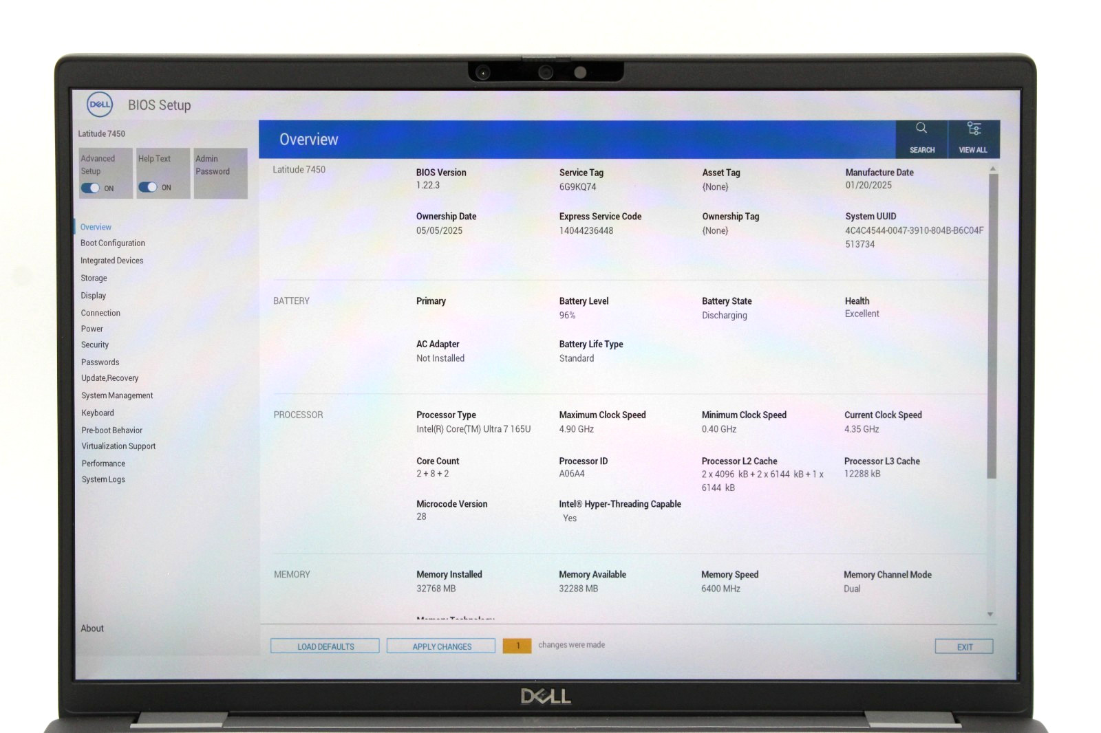 Dell Latitude 7450 14″ Touchscreen Ultra 7 165U 32GB RAM 512GB SSD