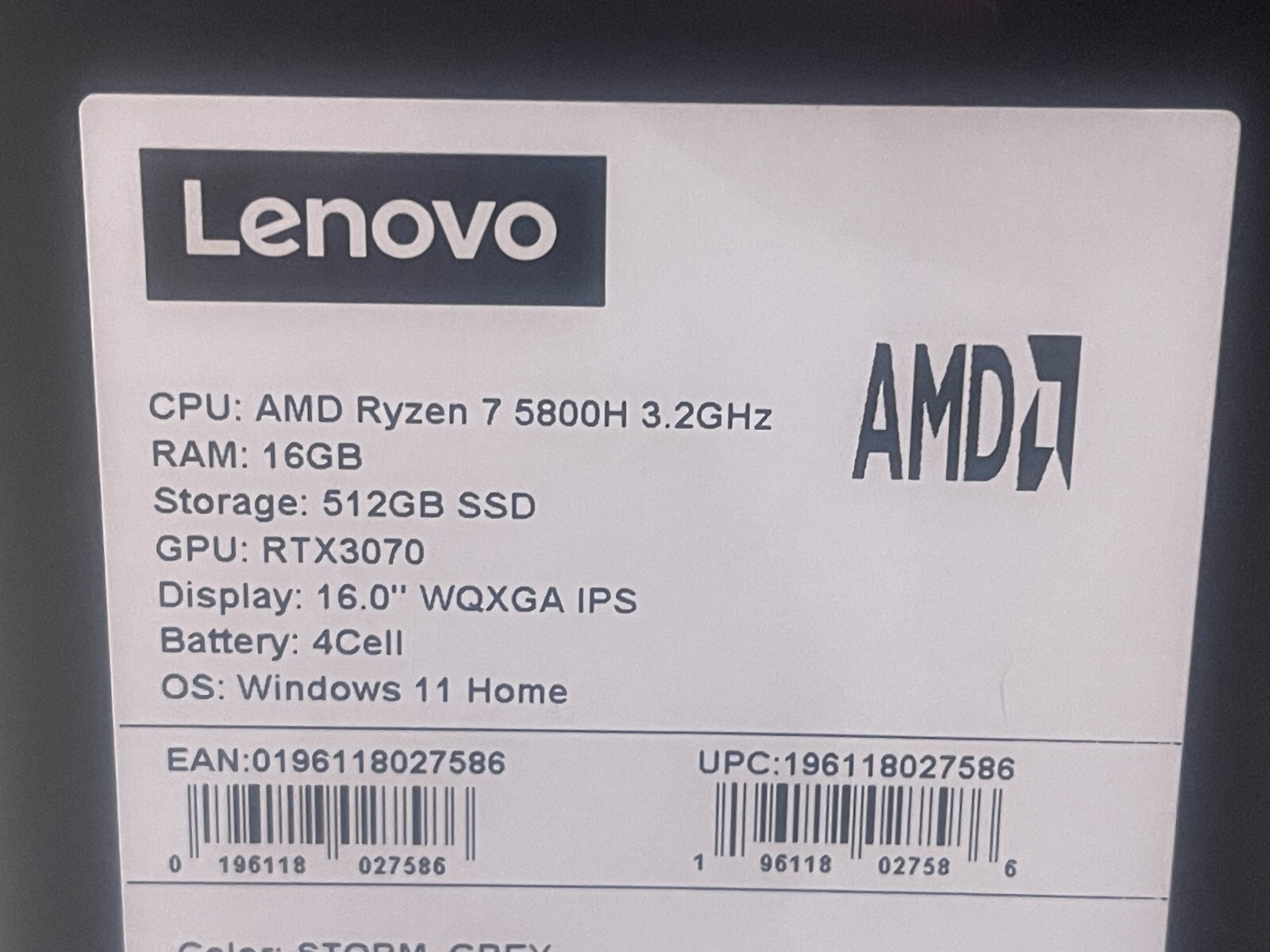 NEW! Lenovo Legion 5 Pro 82JQ00F9US 16″ 2K 165Hz,RTX 3070,Ryzen 7,512GB SSD,16GB