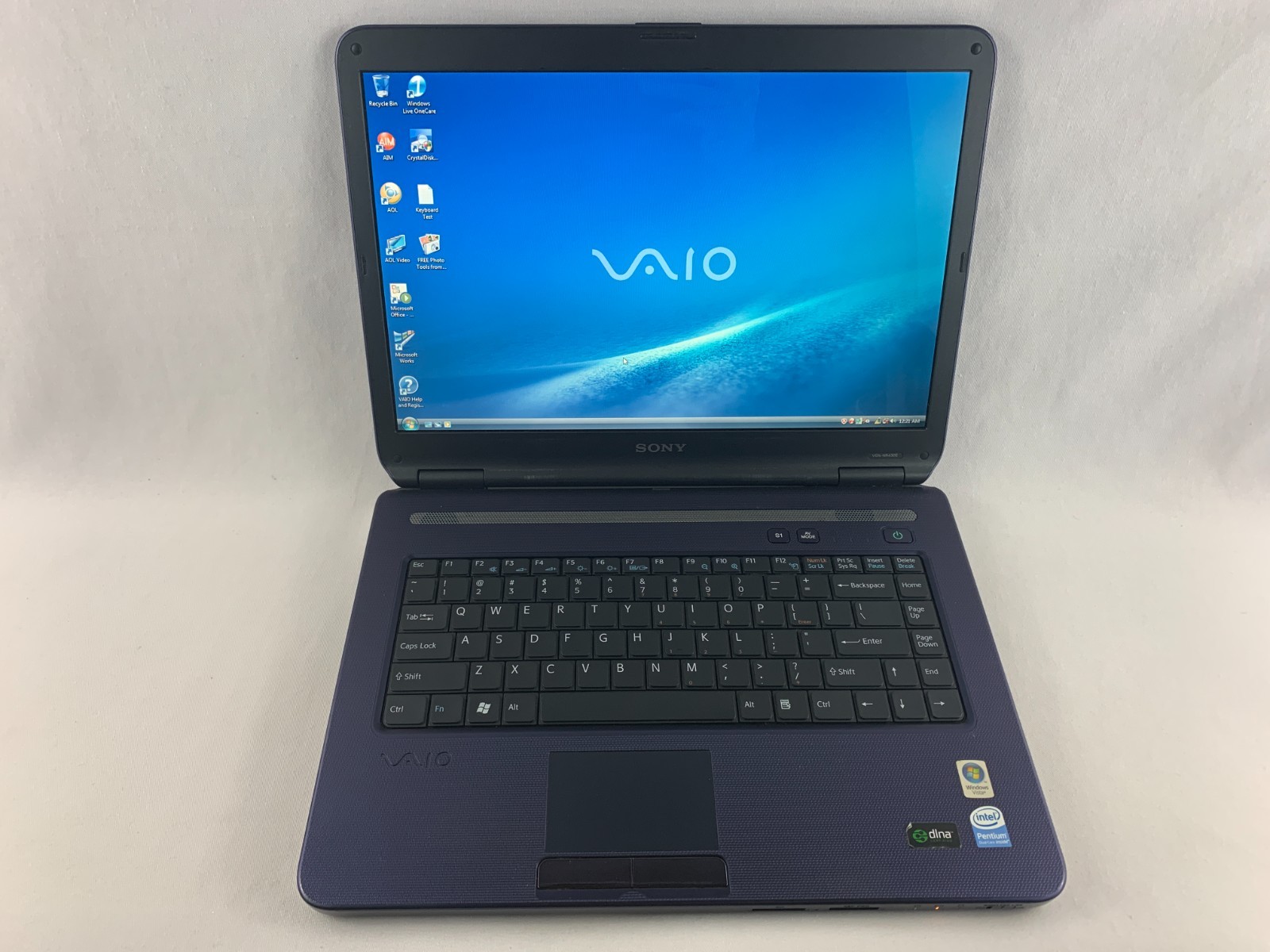 Sony VAIO PCG-7133L Blue Laptop For Parts or Repairs, No Touchpad, Win Vista