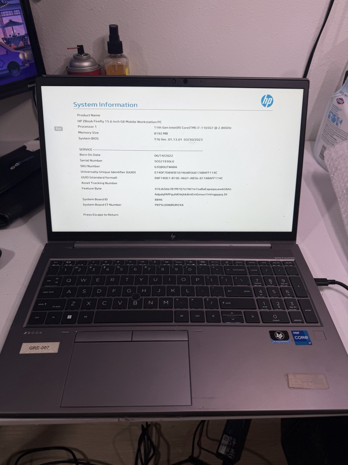 HP ZBOOK FIREFLY 15 G8 i7-1165G7 8GB 512GB [READ]