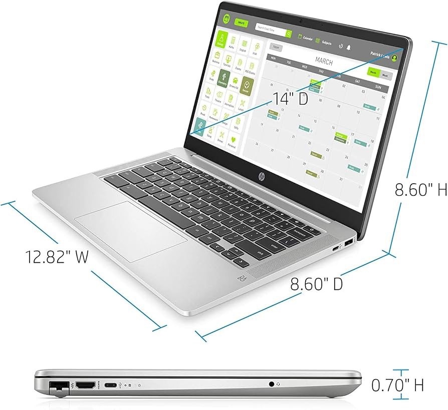 HP 14a-na0023cl 14 inch (64GB, Intel, 2.60GHz, 4GB) Laptop – Silver – 1G128UA
