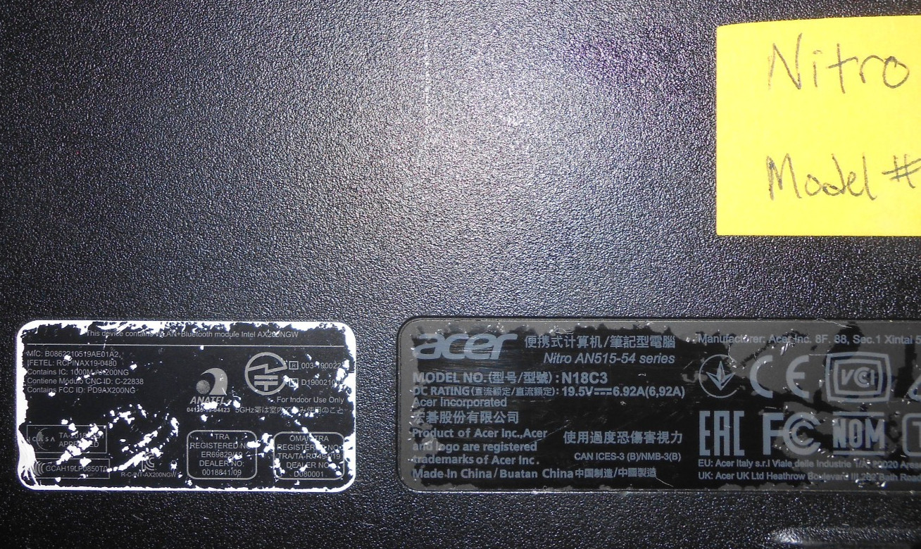 Acer Nitro AN515-54 Model # N18C3 Used read (ACER-5)