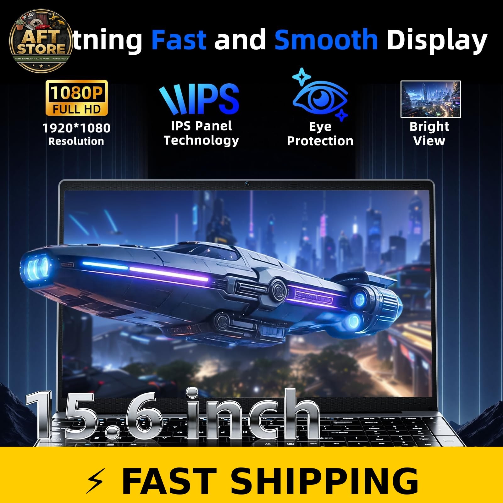 MELIUNA 15.6″ Laptop, 6GB RAM, 128GB SSD, Win 11, AI Features, Gray