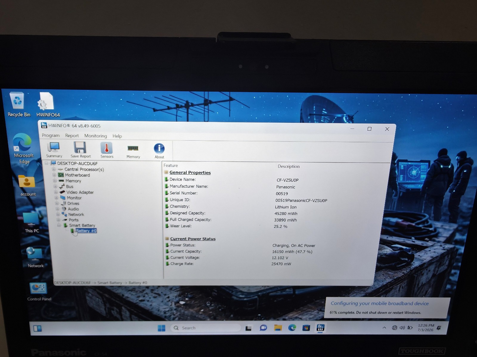 Panasonic CF-54 MK3 i5 7th gen 1TB SSD 16GB 4G LTE GPS Touchscreen W11 10K hour