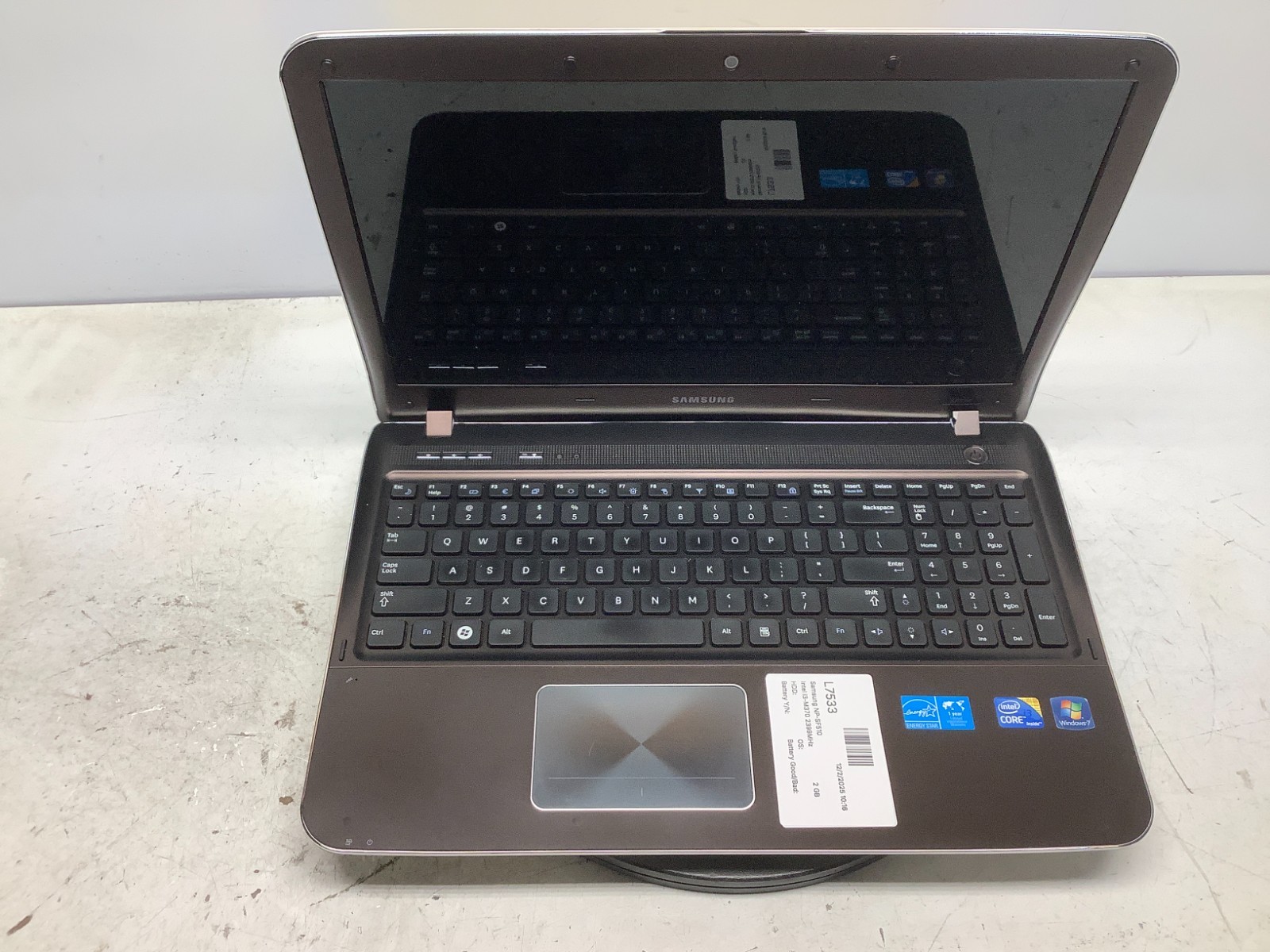Samsung NP-SF510 Intel i3-M370 2399MHz 2 GB NO HDD