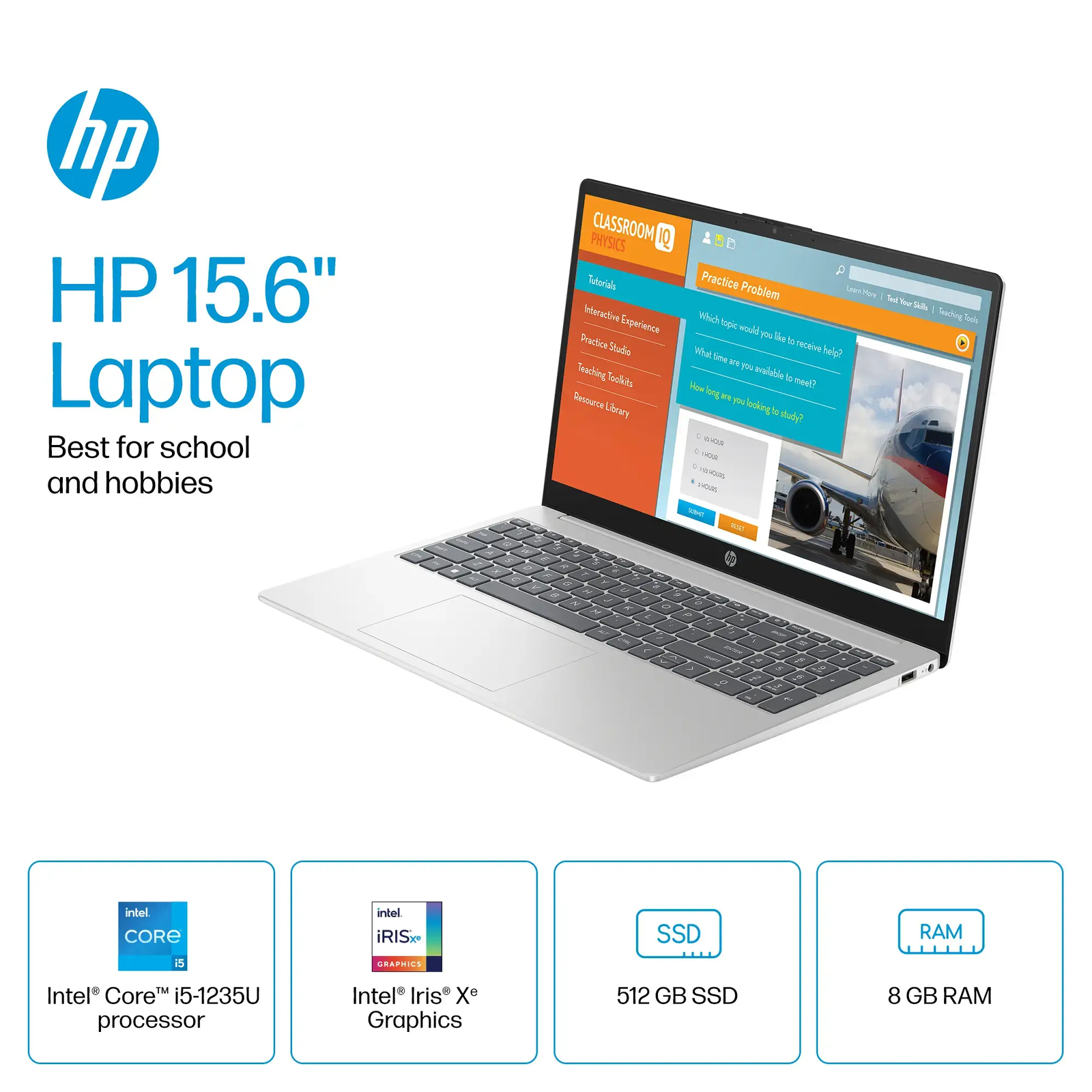 Brand New HP 15.6″ Touchscreen Intel i5-1235U/8GB/512GB SSD Silver Laptop