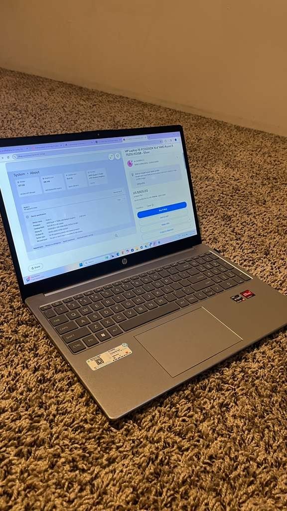 HP Laptop 15-FC0025DX 15.6″ AMD Ryzen 5 7520U 512GB – Silver