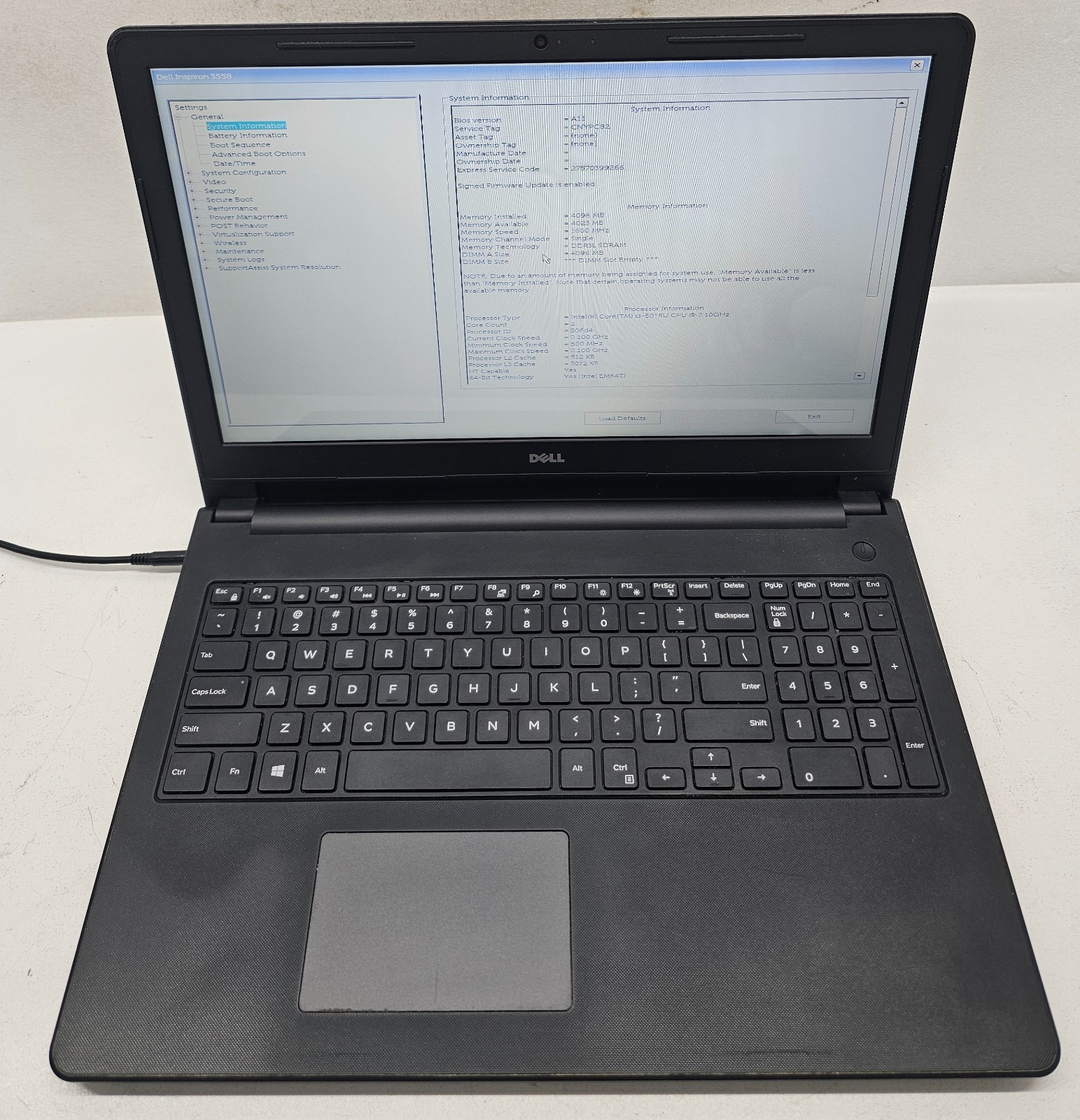 Dell Inspiron 15 3558 15.6″ Laptop Intel Core i3-5015U 4GB Ram NO HD/OS (FL)