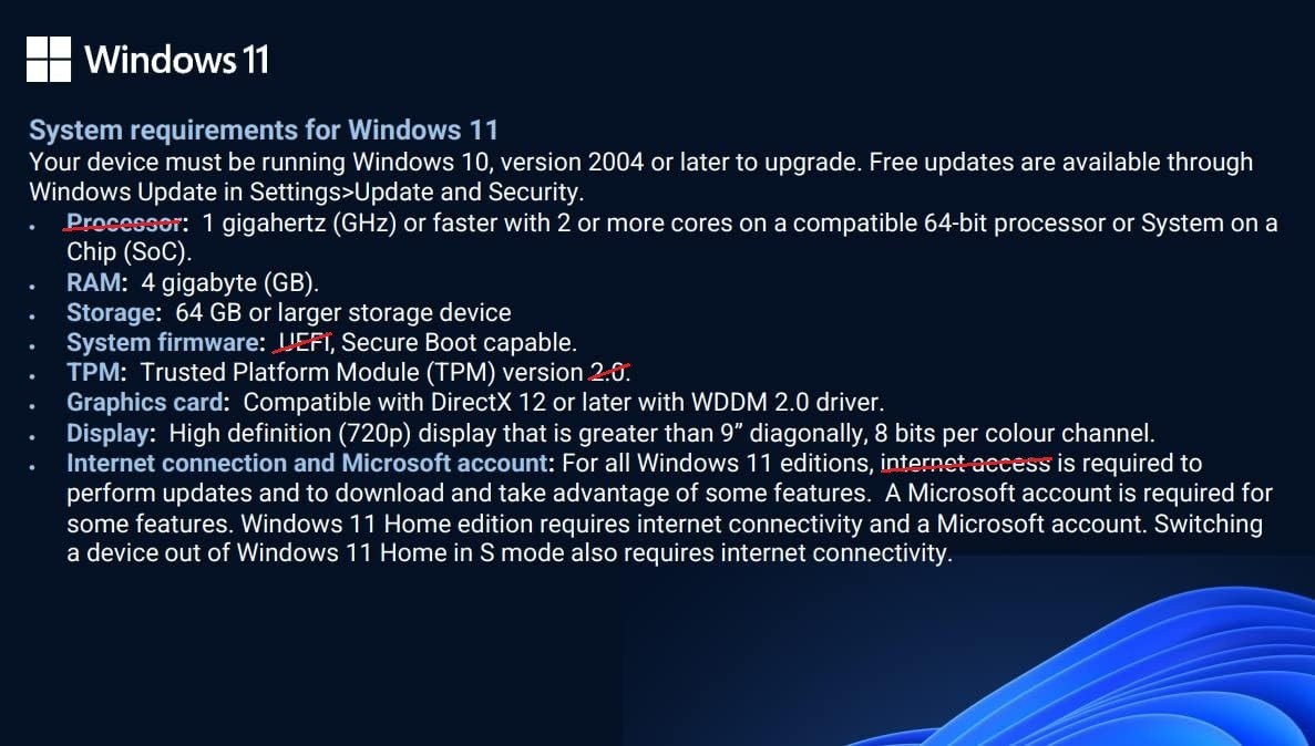 Up To 512GB SSD with Window 11 Home Pre-installed Legacy HW, CPU/TPM2 Check Off