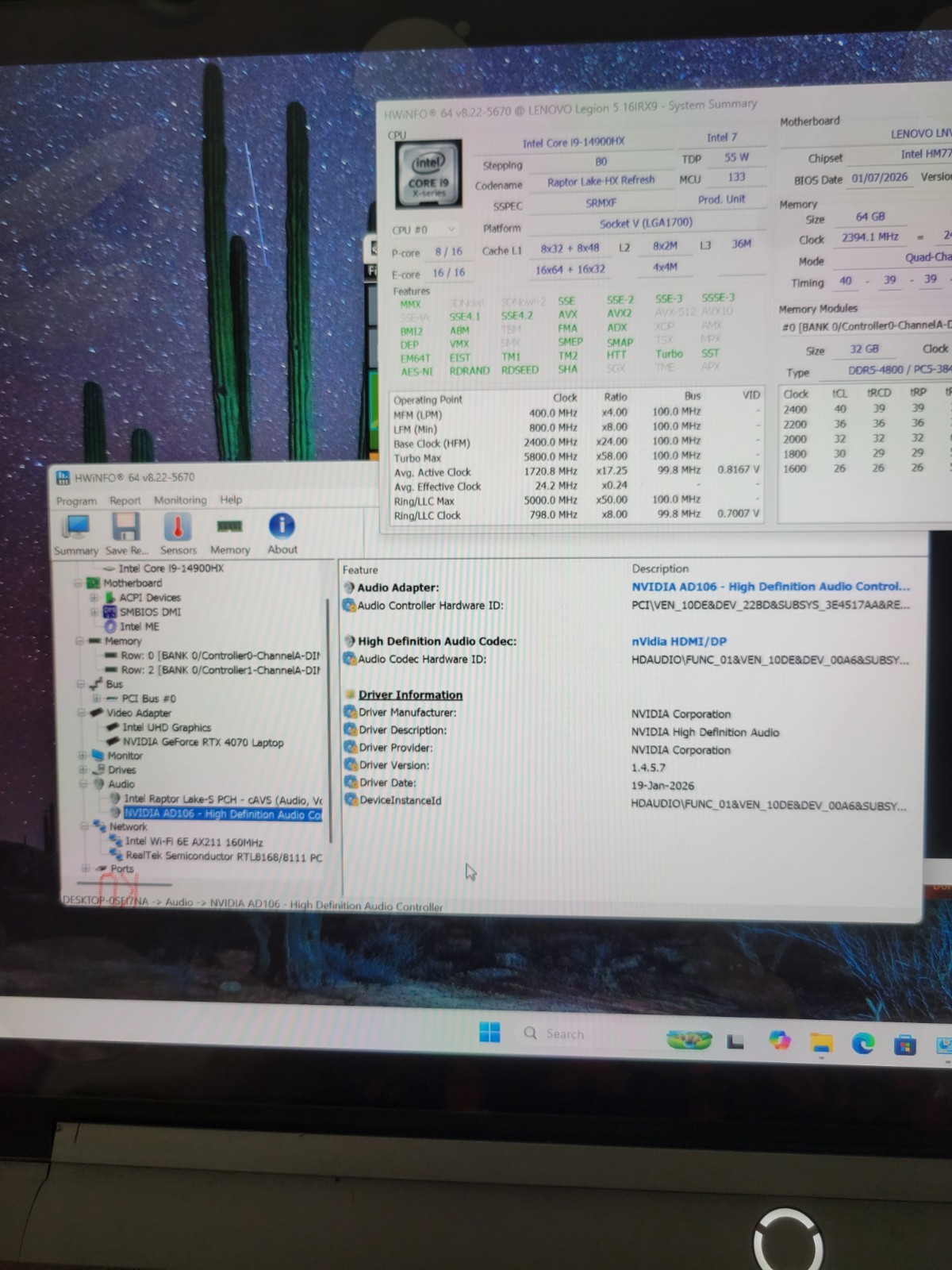 MOTHERBOARD Only: Legion 5 16IRX9 i9-14900HX RTX4070 Gaming Laptop Parts Out