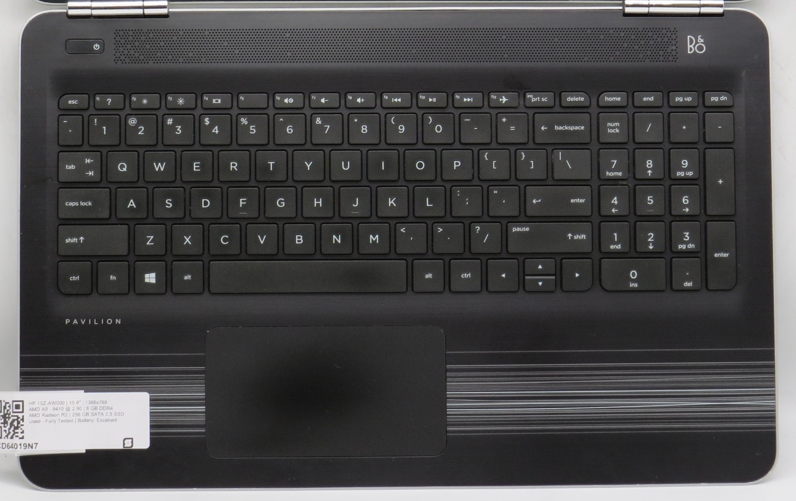 HP 15Z-AW000 | AMD A9-9410 @ 2.90GHz | 8GB DDR4 | 256GB SATA SSD | NO OS