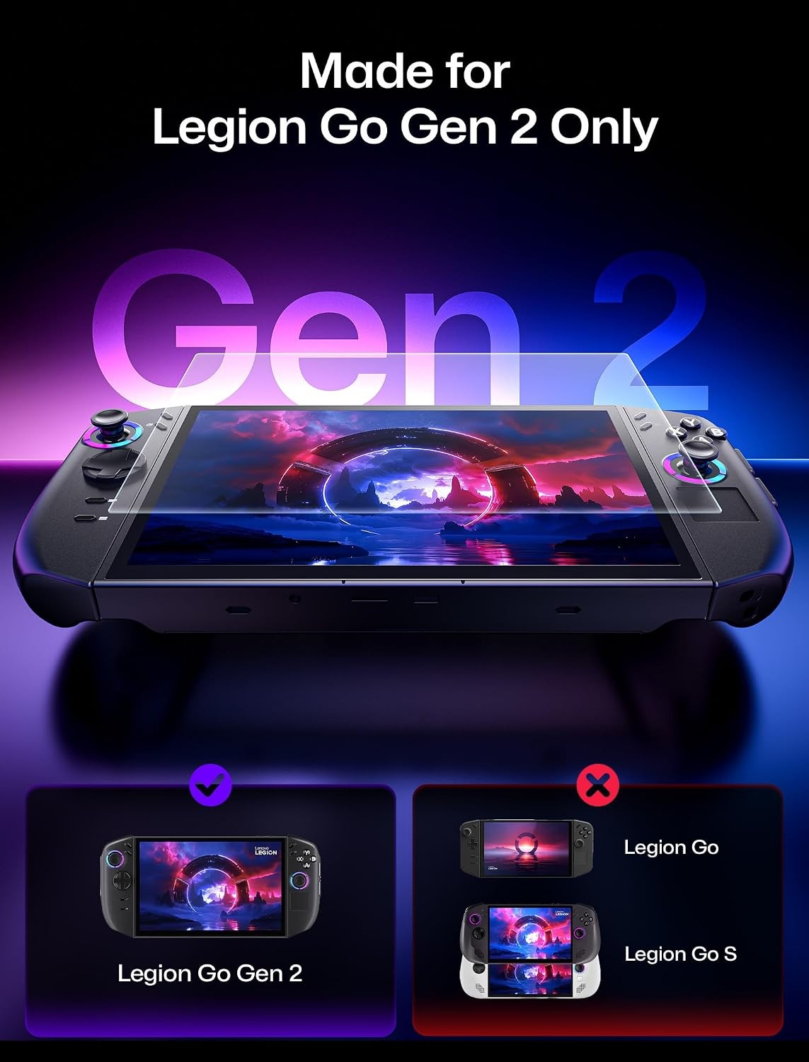 Screen Protector for Legion Go Gen 2 8.8″ – Anti Glare, Easy to Install, Matte