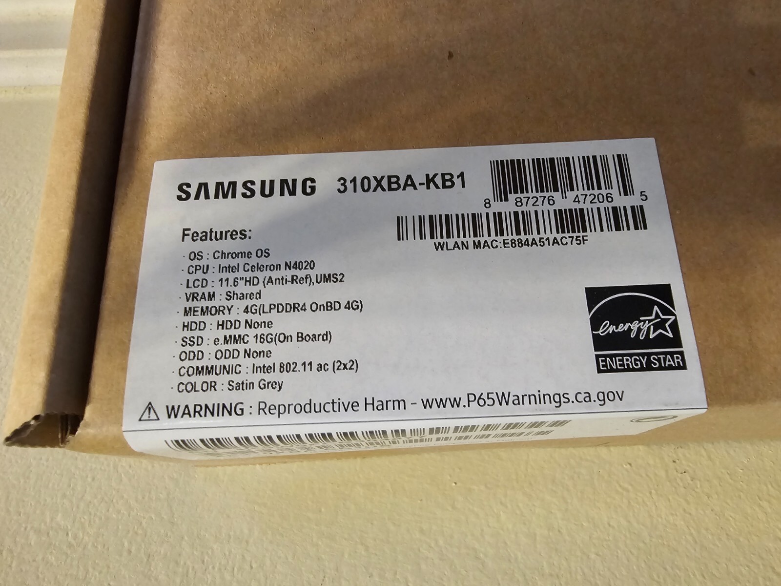 Samsung (XE310XBA-KB1US) Chromebook 4 Celeron N4020, 4GB/16GB – Factory Seal