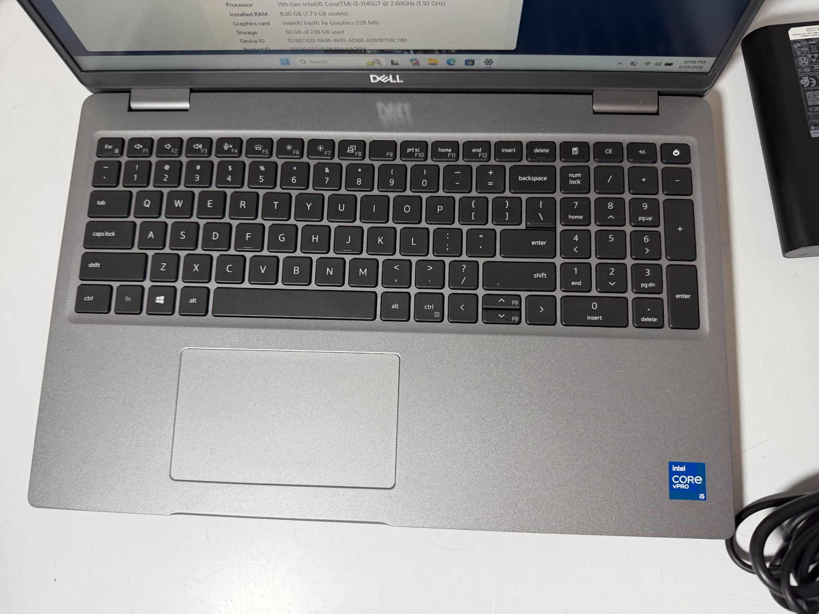 Dell Latitude 5520 Laptop 15.6″ FHD i5-1145G7 8GB RAM 256GB NVMe – W11 Pro