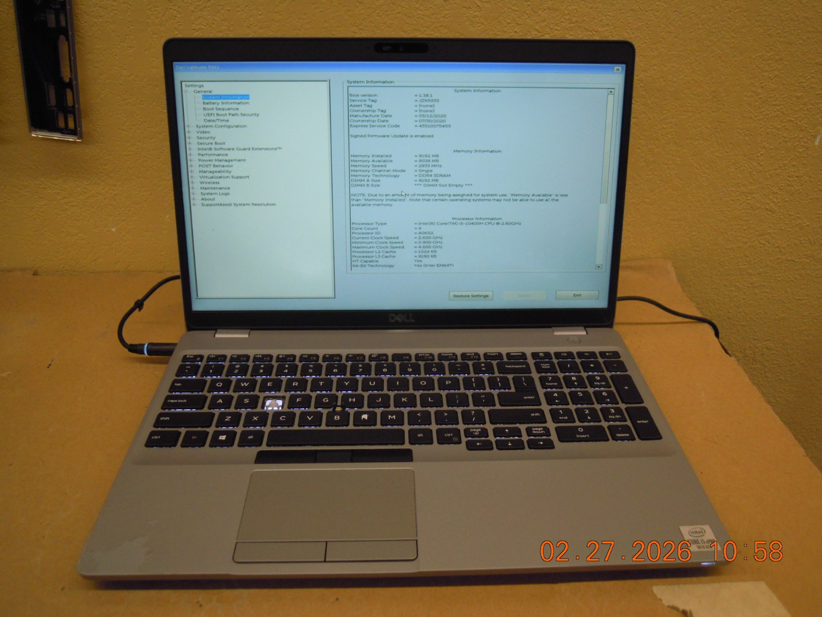 Dell Latitude 5511 | i5-10400H @ 2.60GHz CPU | 8GB RAM | AC Adapter | No HDD #3
