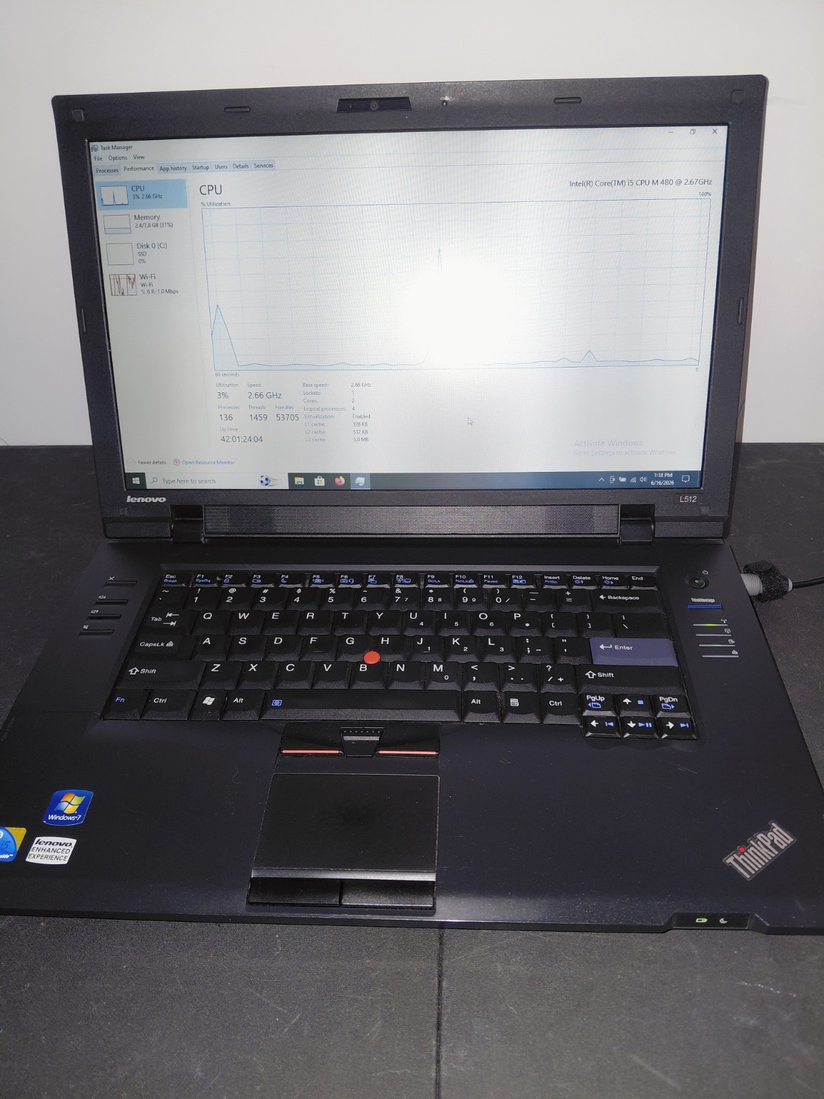 Lenovo ThinkPad L512 | 15.6″ Laptop | Core i5 M 480 2.67GHz | 8GB | Win