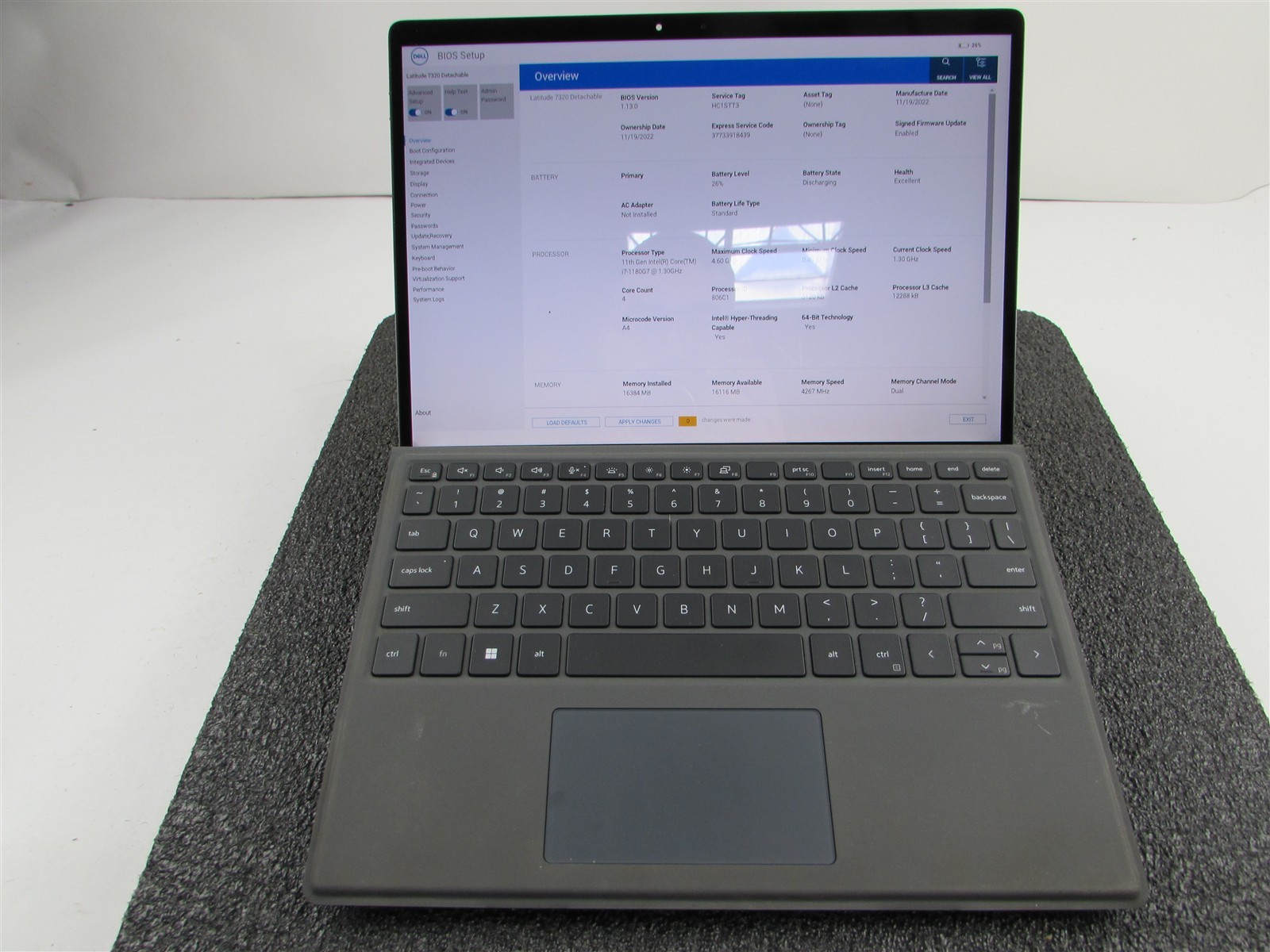 DELL LATITUDE 7320 (Detachable) 1920X1280 I7-1180G7 256GB SSD 16GB RAM NO O.S