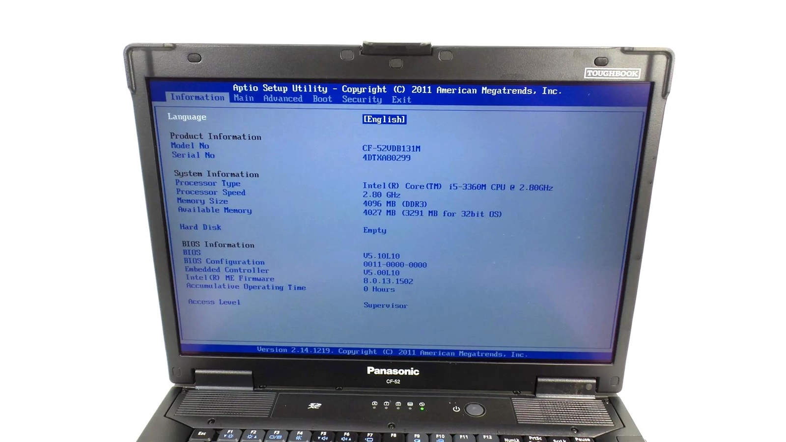 Lot 3 Panasonic CF-52 MK5 Core i5-3360M 2.8GHz 4GB RAM (No HHD) – 00 Hours