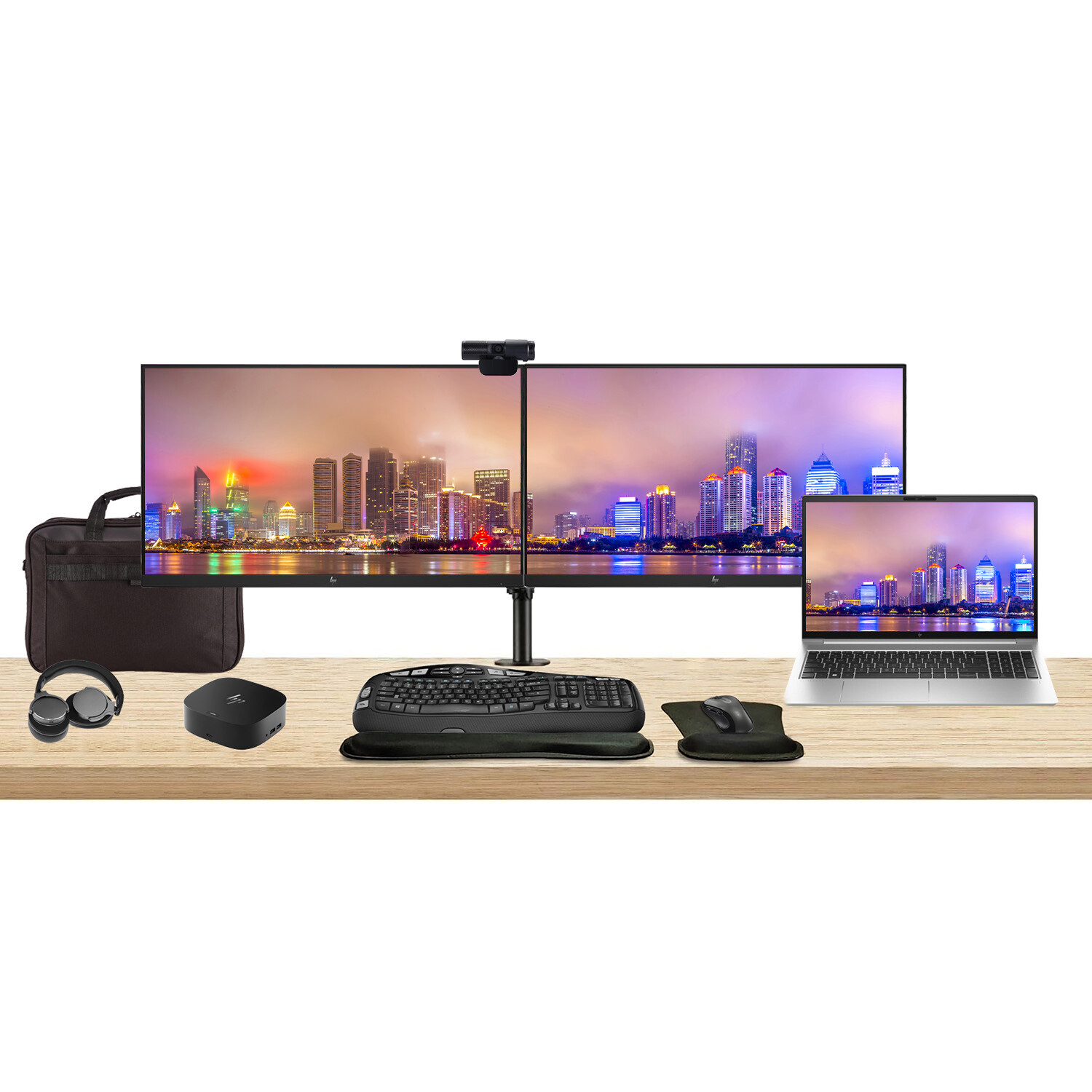 HP ProBook 450 G10 15.6″ i7, 512GB SSD, Bundle with 2 x EliteDisplay 24″ Monitor