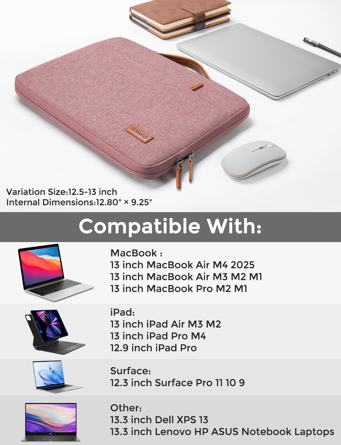 Laptop Case Sleeve Protective Cover Compatible with MacBook Air 13 M4 M3 M2, Pin