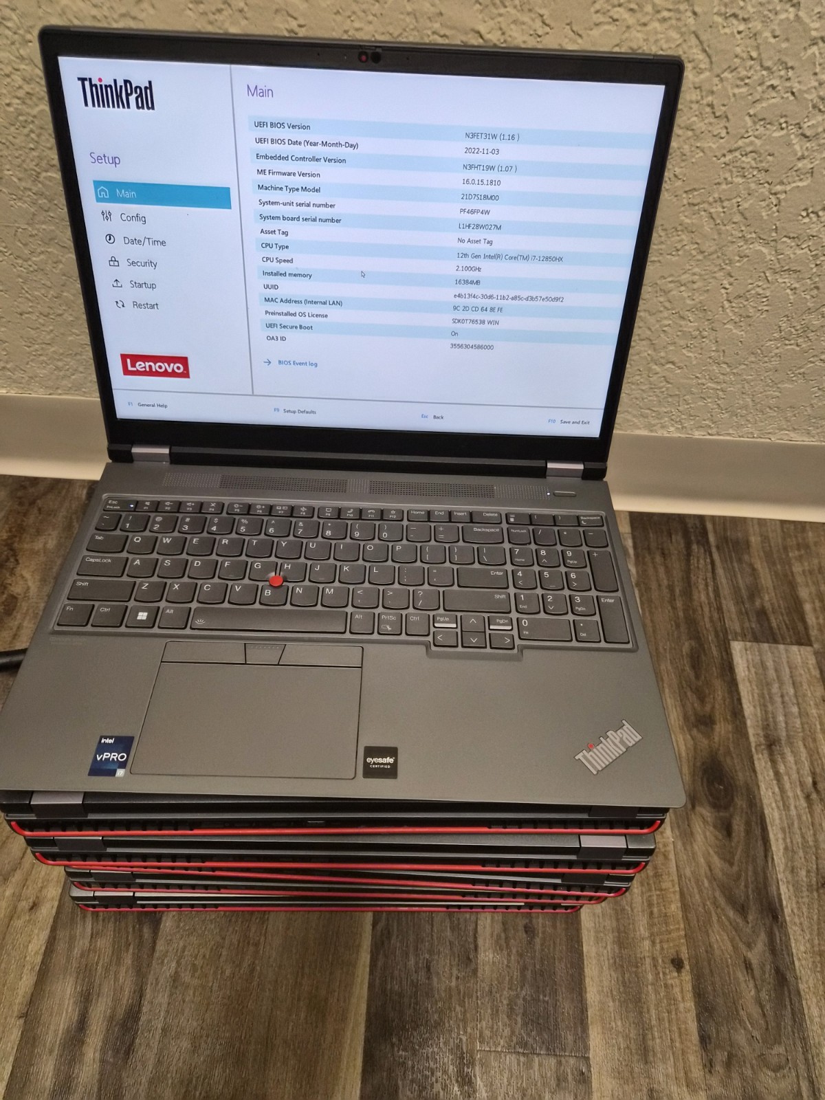 Lenovo ThinkPad P16 Gen 2 Intel Core I7 12th Gen 16GB Ram No SSD As-Is