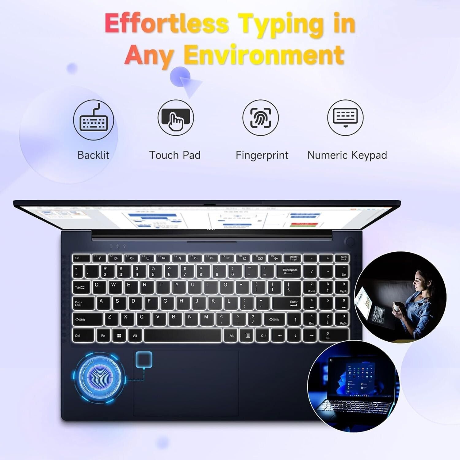 NIMO 15.6 Laptop Intel 6 Core i3-1215U 4.4GHz 32GB RAM 1TB SSD Windows 11 Wifi 6