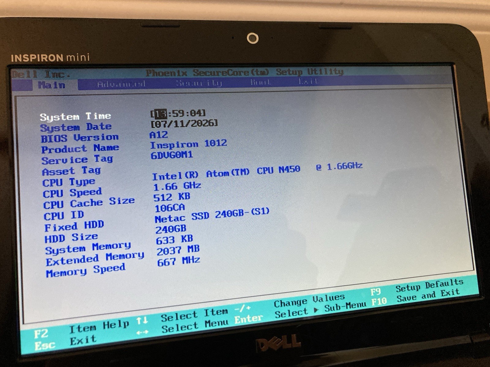 Dell Inspiron Mini 1012 Atom N450 2GB 10.1” Netbook New SSD Complete CIB Tested