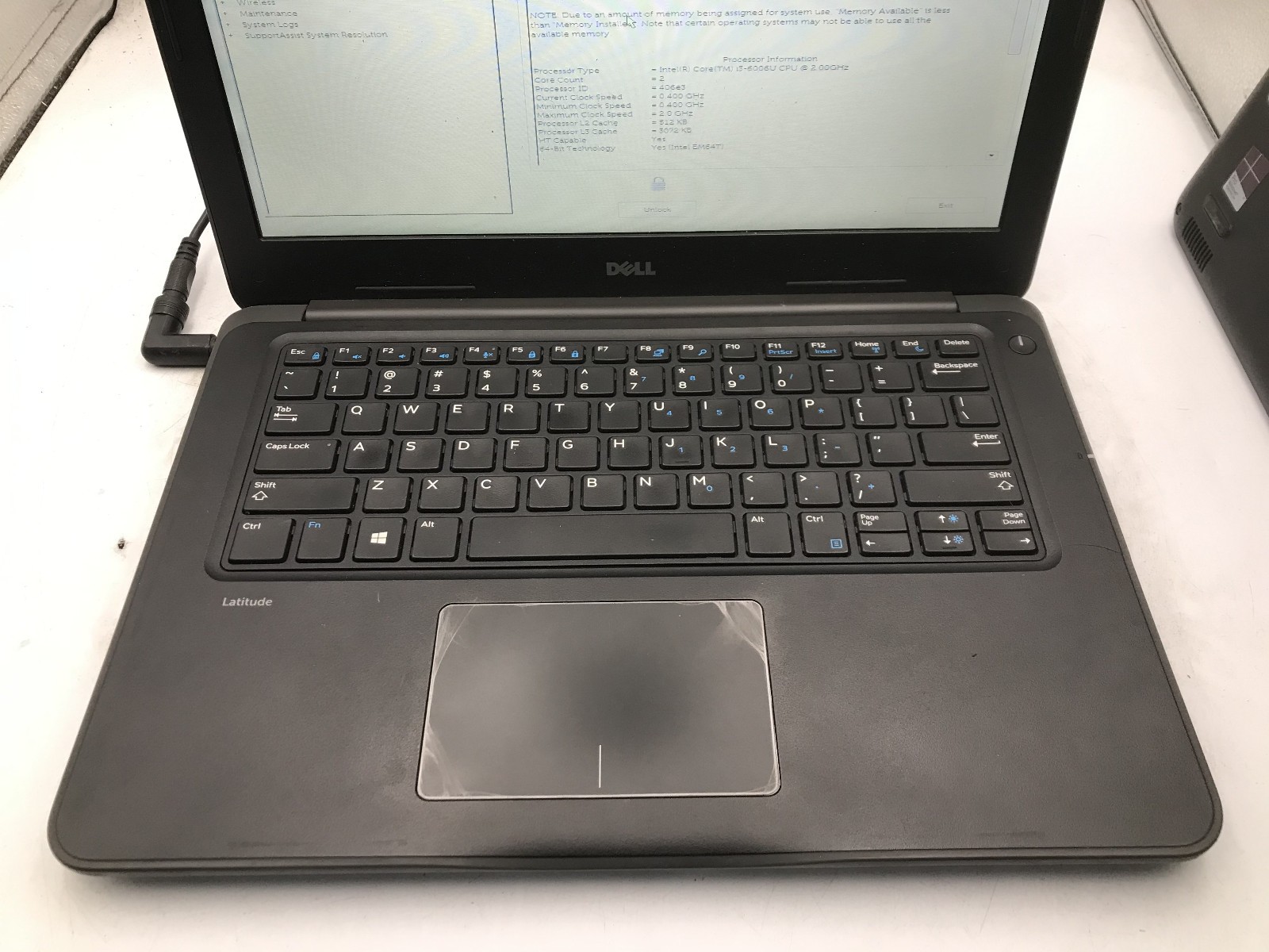 DELL LATITUDE 3380 – BOOTS TO BIOS/LOCKED – INTEL I3 6006U -NO RAM-READ DESC- BB