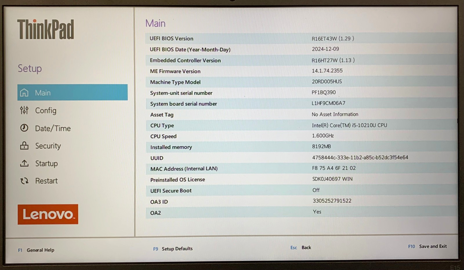 Lenovo ThinkPad E15 15.6″ Laptop i5-10210U 8GB RAM 256GB NVMe