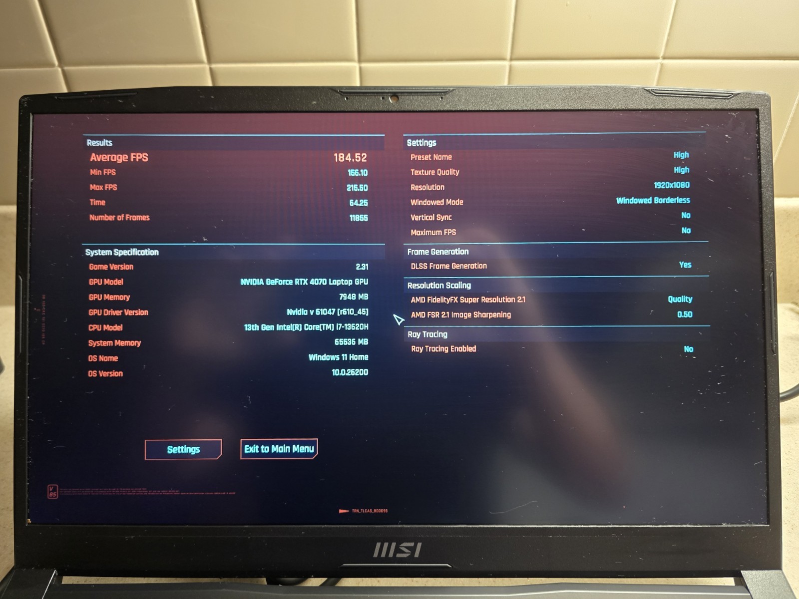 MSI Katana 17 Gaming Laptop: i7 13th Gen, RTX 4070, 64 GB RAM DDR5