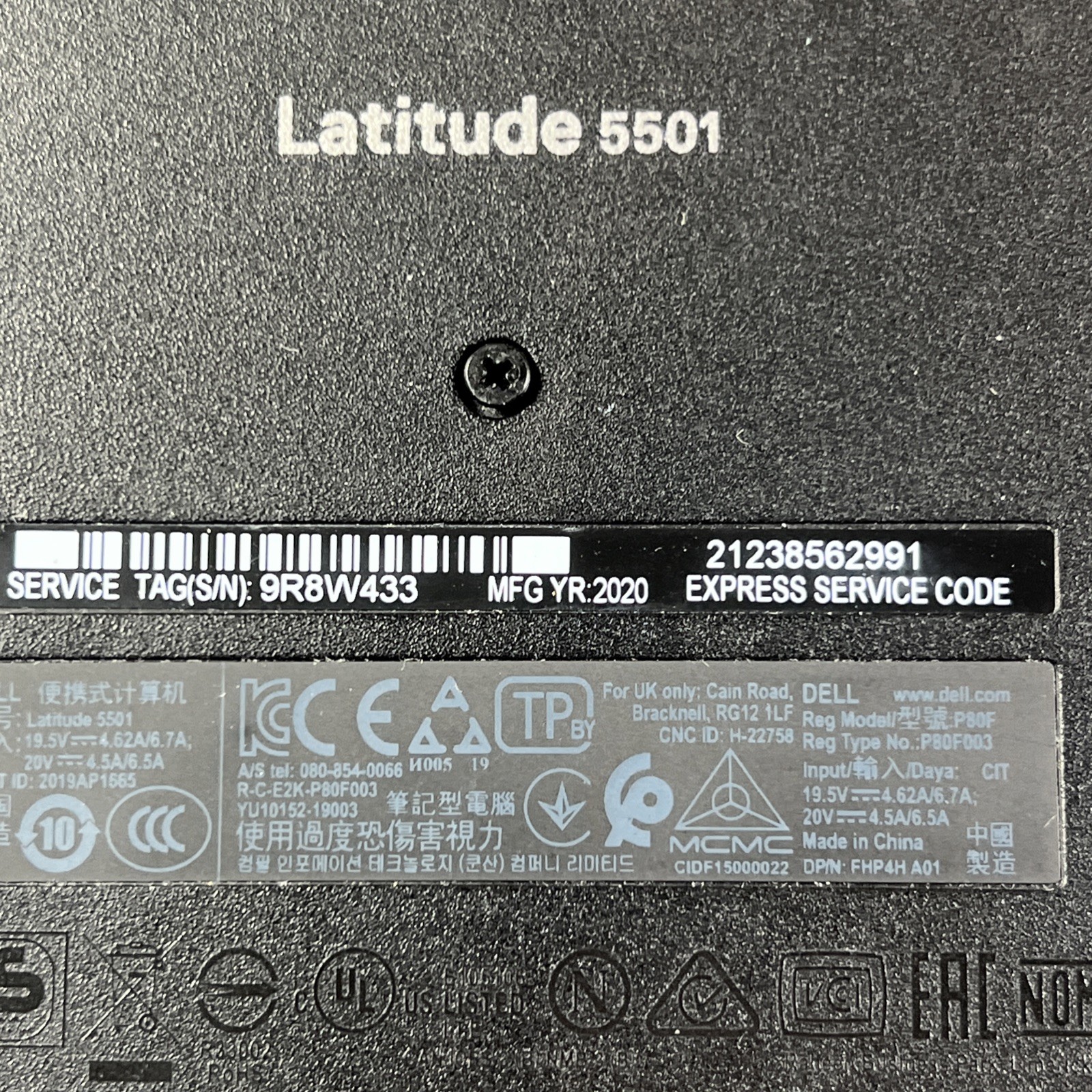 DELL LATITUDE 5501 INTEL CORE I5-9300H 2.40GHZ 8GB RAM