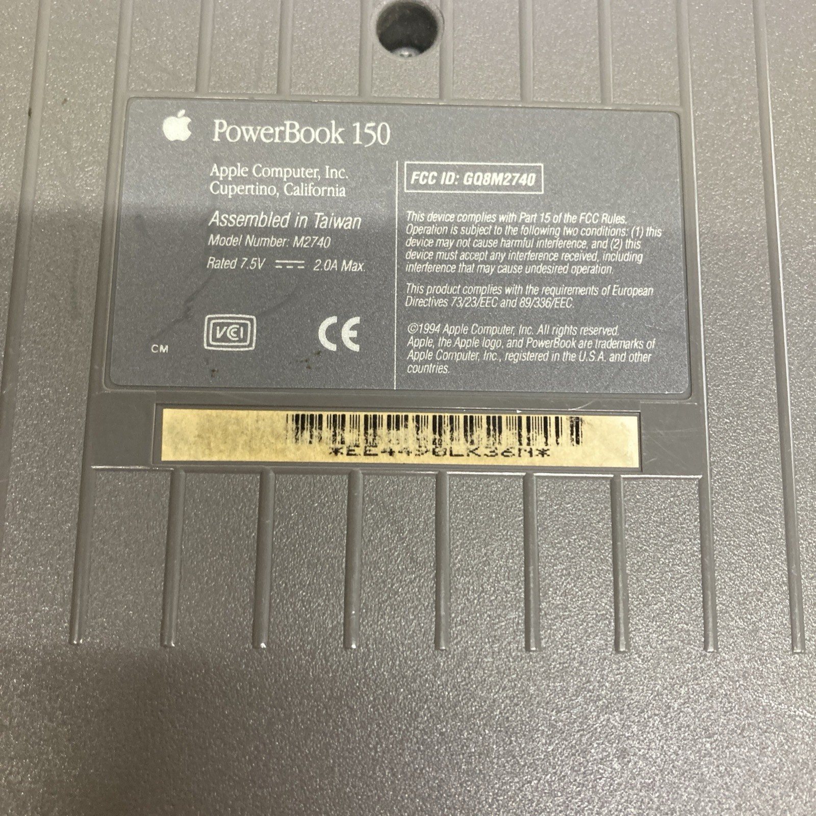 Apple Inc. PowerBook 150 Laptop Computer Notebook Vintage untested no power