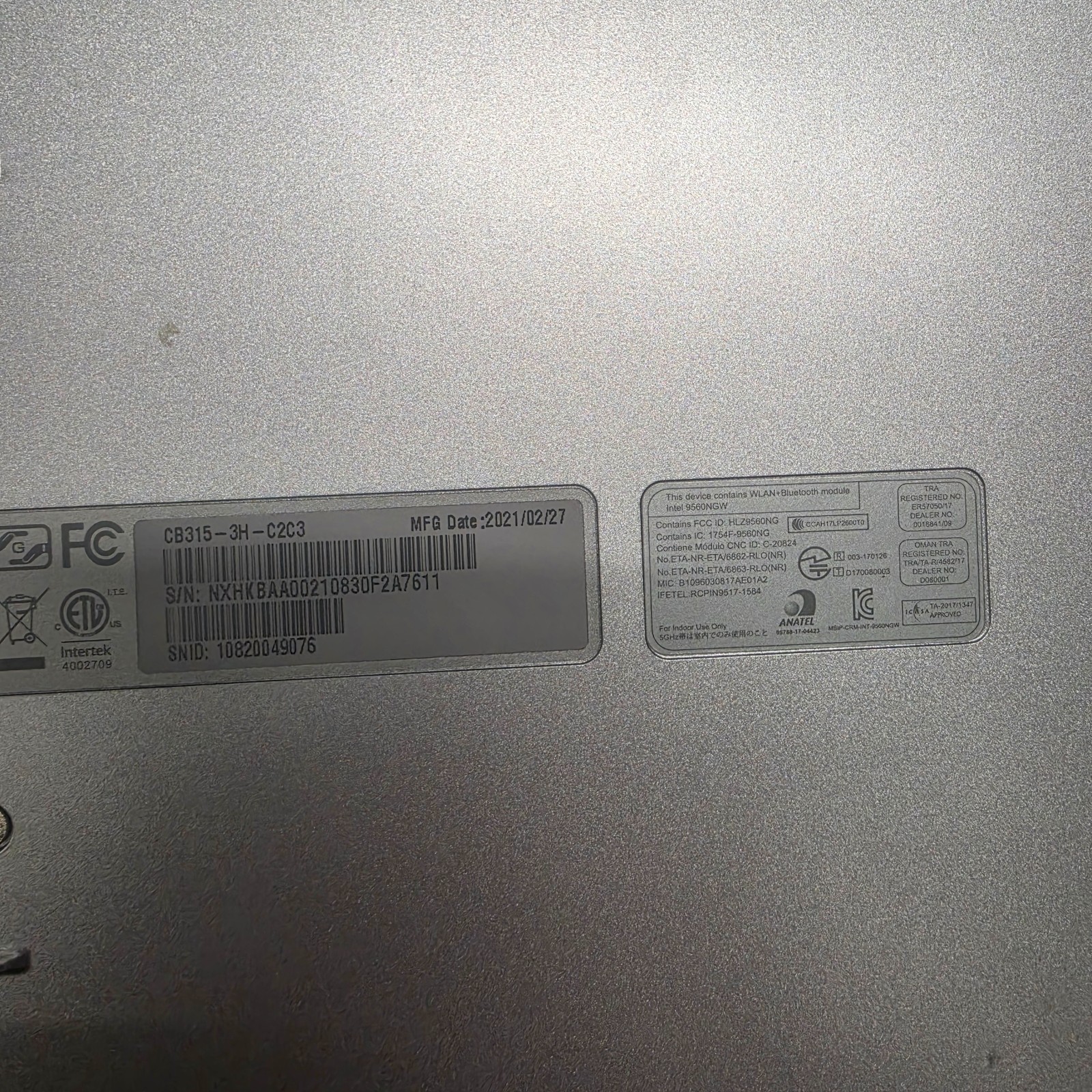 Acer Chromebook CB315-3H N19Q3 Intel Celeron Chrome OS 32GB SSD 15.6″ 4GB Ram
