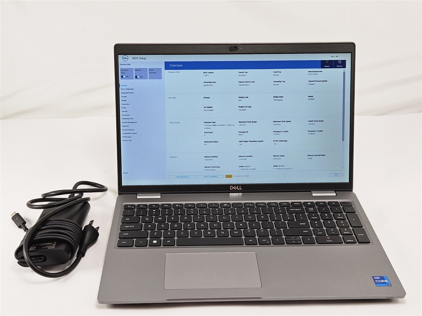 Dell Precision 3560 Intel Core i7-1185G7 16GB 256GB SSD 15.6″ NVIDIA Quadro T500