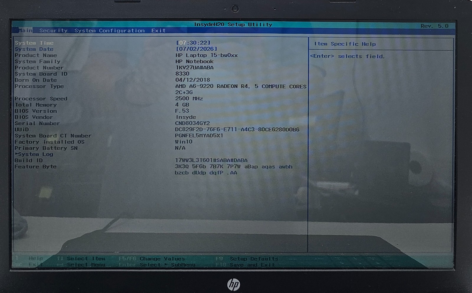 HP 15-BW011DX 15.6″ Laptop AMD A6-9220 4GB RAM NO HD/OS/BATT (FL)