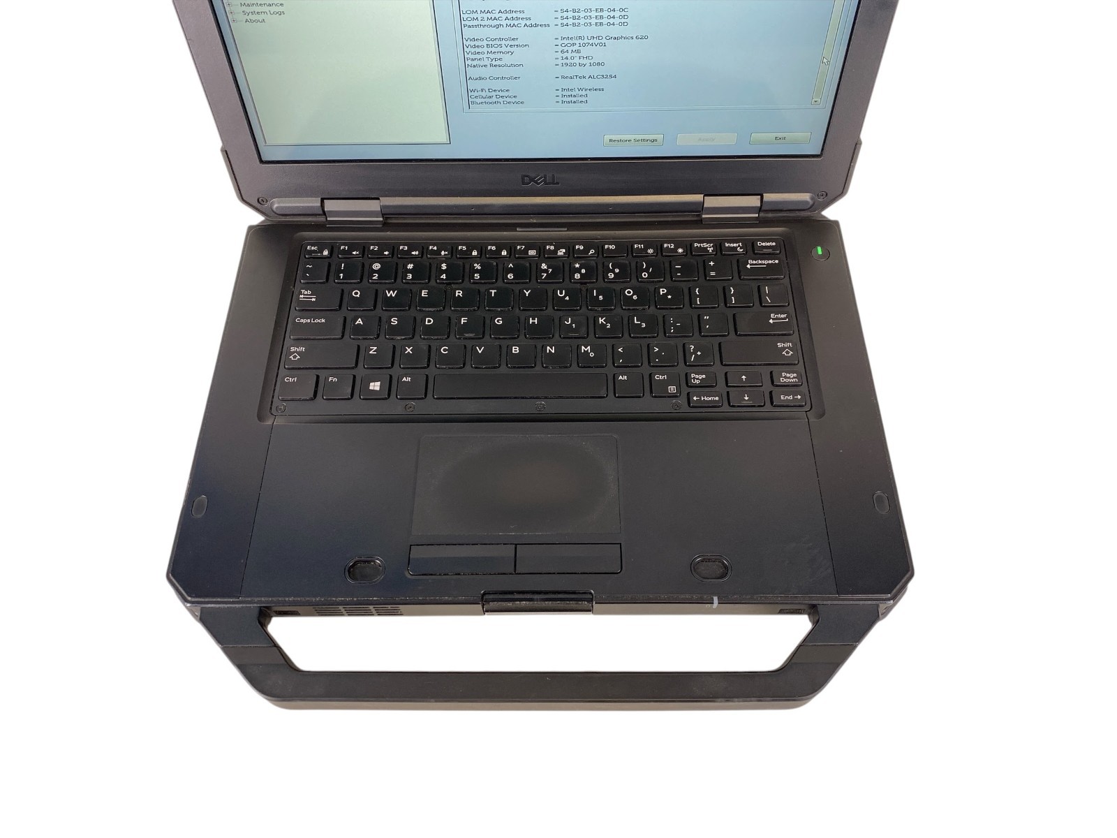 Dell Latitude 5420 Rugged 14″ Touchscreen i5-8350U 16GB RAM NO SSD Boots to Bios