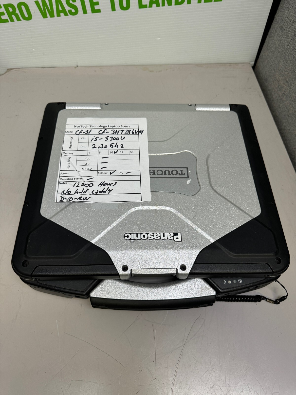 Panasonic Toughbook MK5 CF-31 13.1″ i5 2.3GHz 16GB Laptop [No HD/CADDY/OS/AC]