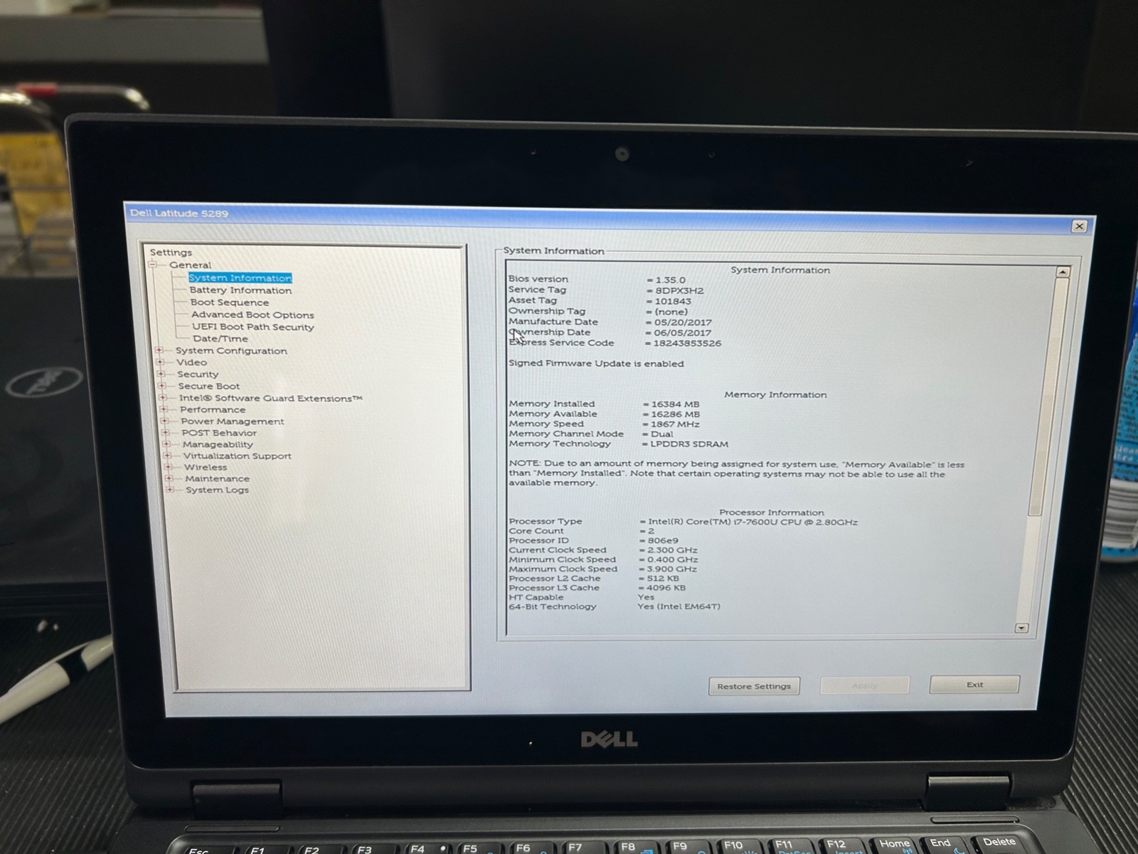 Dell Latitude 5289 2-in-1 12.3″ i7-7600U 2.8GHz, 16GB RAM, 256GB, No OS
