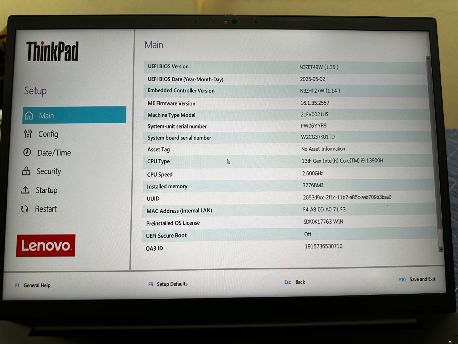 Lenovo ThinkPad P1 Gen 6 16″ i9-13900H 2.6GHZ 32GB RAM Nvidia RTX 5000 Ada 16GB
