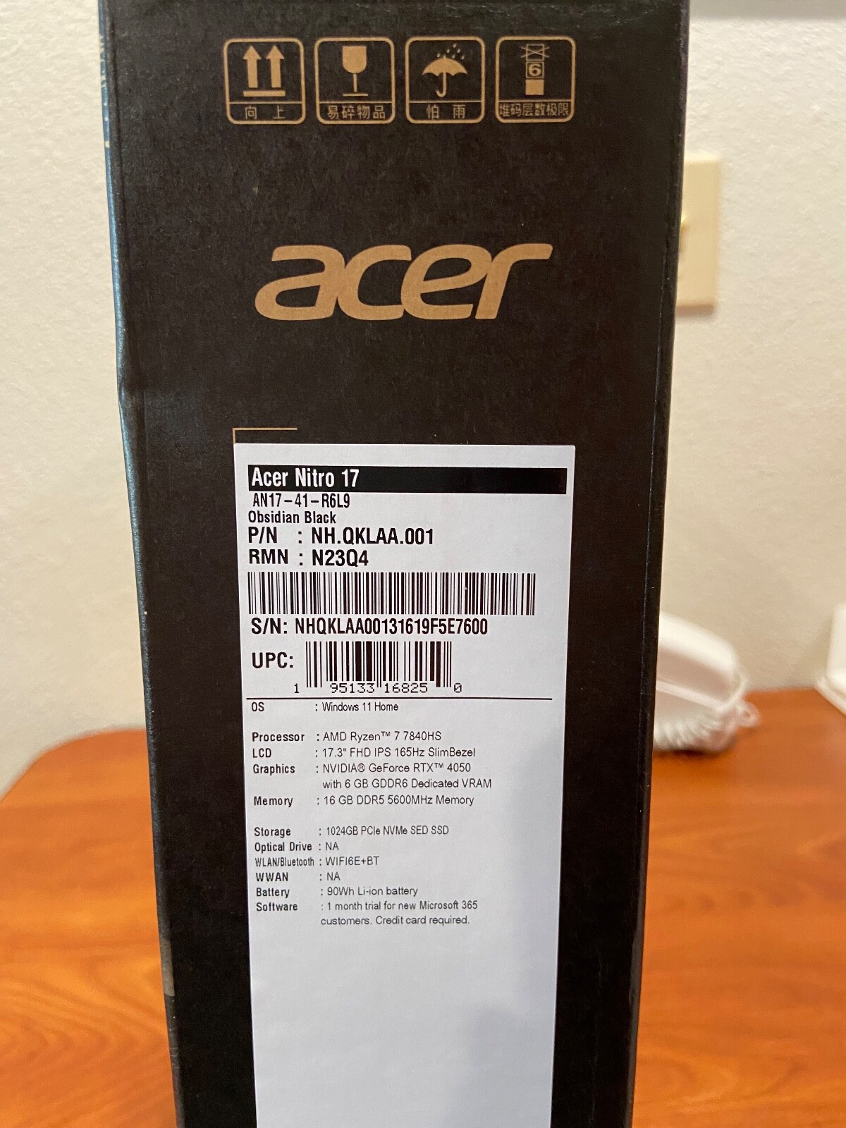 Acer Nitro 17 Gaming Laptop, AMD Ryzen 7 7840HS 8C, GeForce RTX 4050, 17.3″ FHD